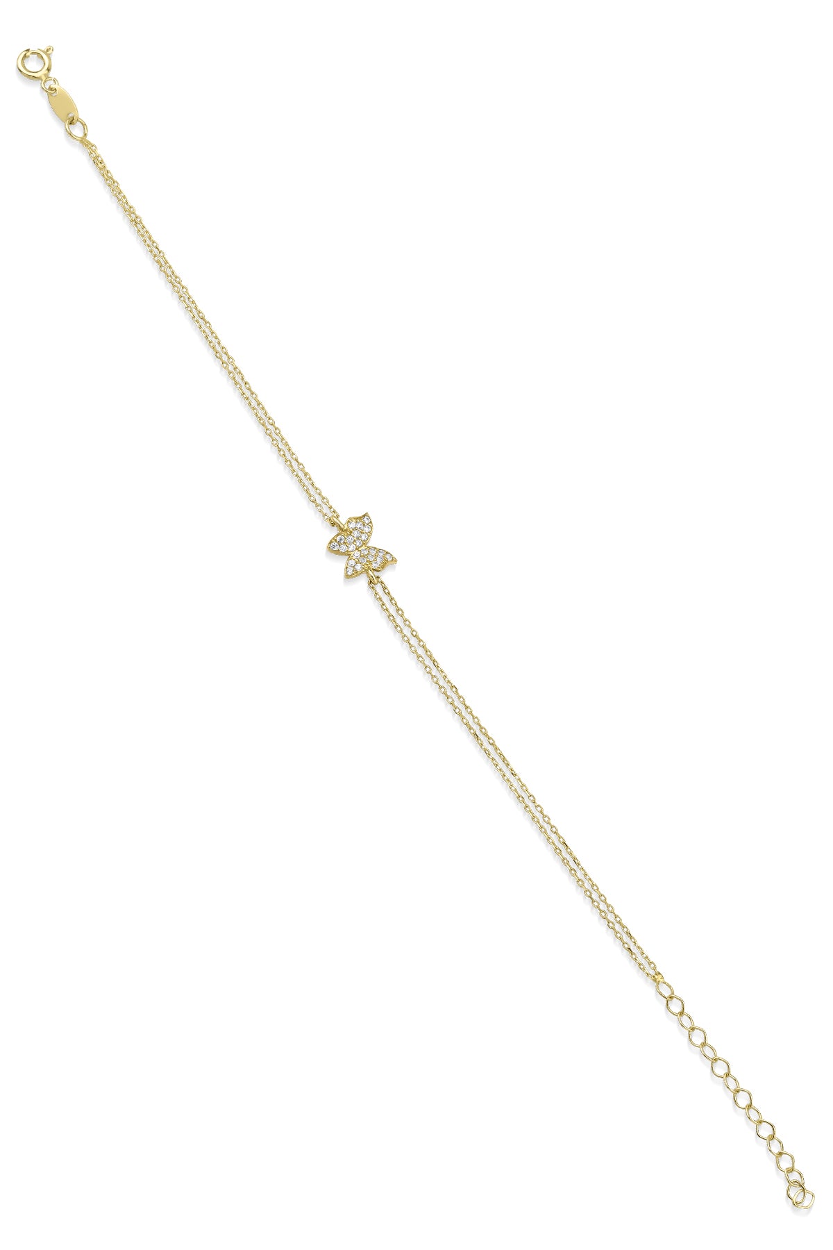 14K Gold Stone Butterfly Shape Bracelet
