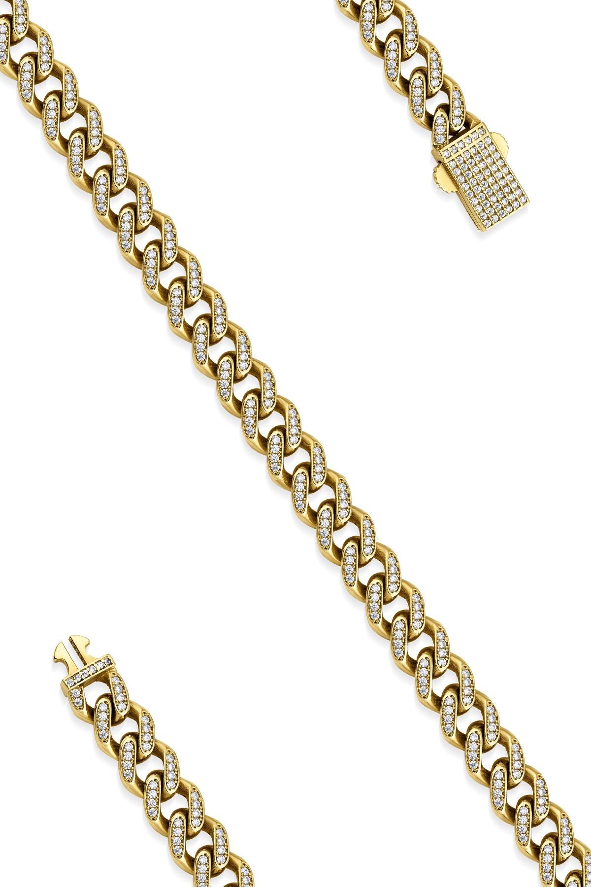 14K Gold Stone Curb Cuban Bracelet