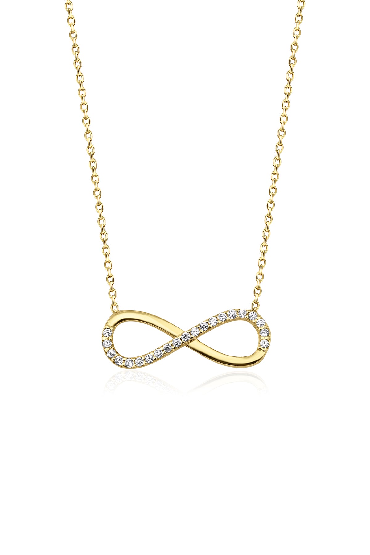 14K Gold Stone İnfinity Necklace