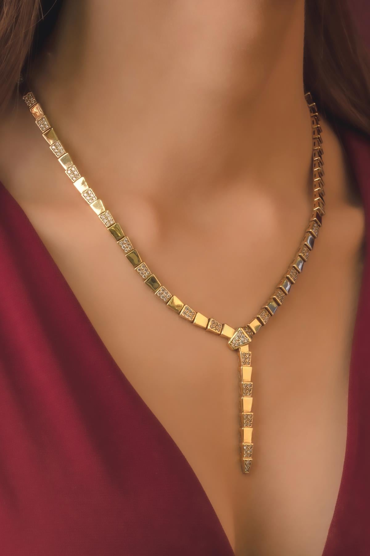 14K Gold Stone Lunox Chain