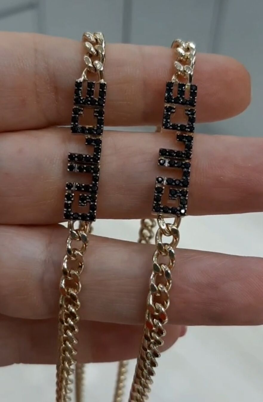 14K Gold Stone Personalized Name With Cuban Chain