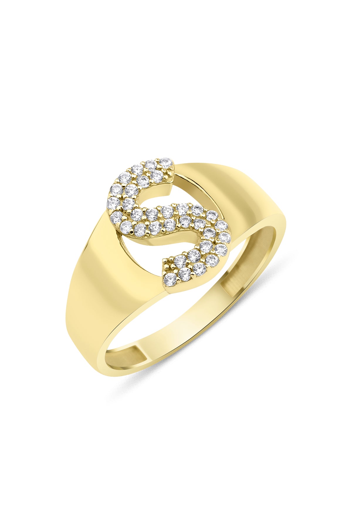 14K Gold Stone S Initial Ring