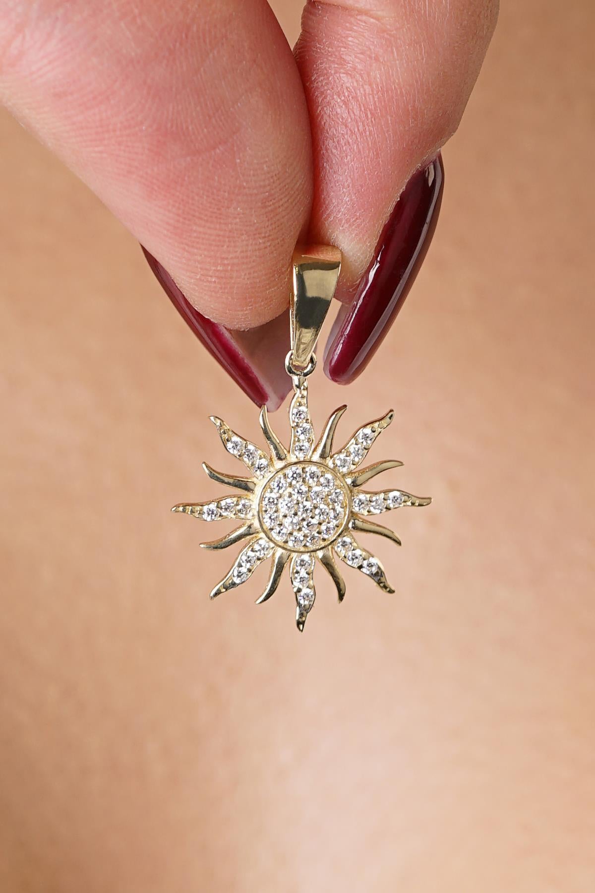 14K Gold Sun Charm