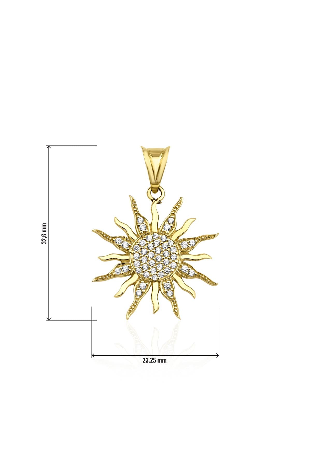 14K Gold Sun Charm