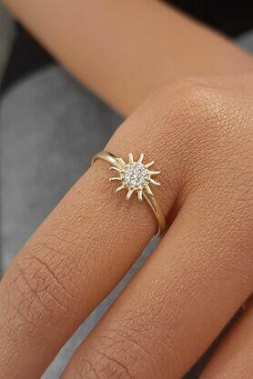 14K Gold Sun Shaped Ring