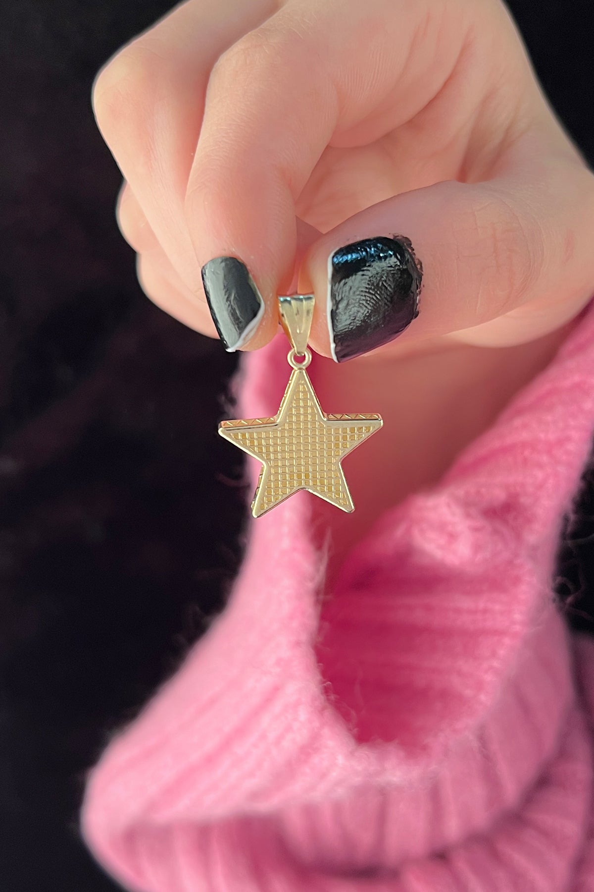 14K Gold Sunburst Star Charm