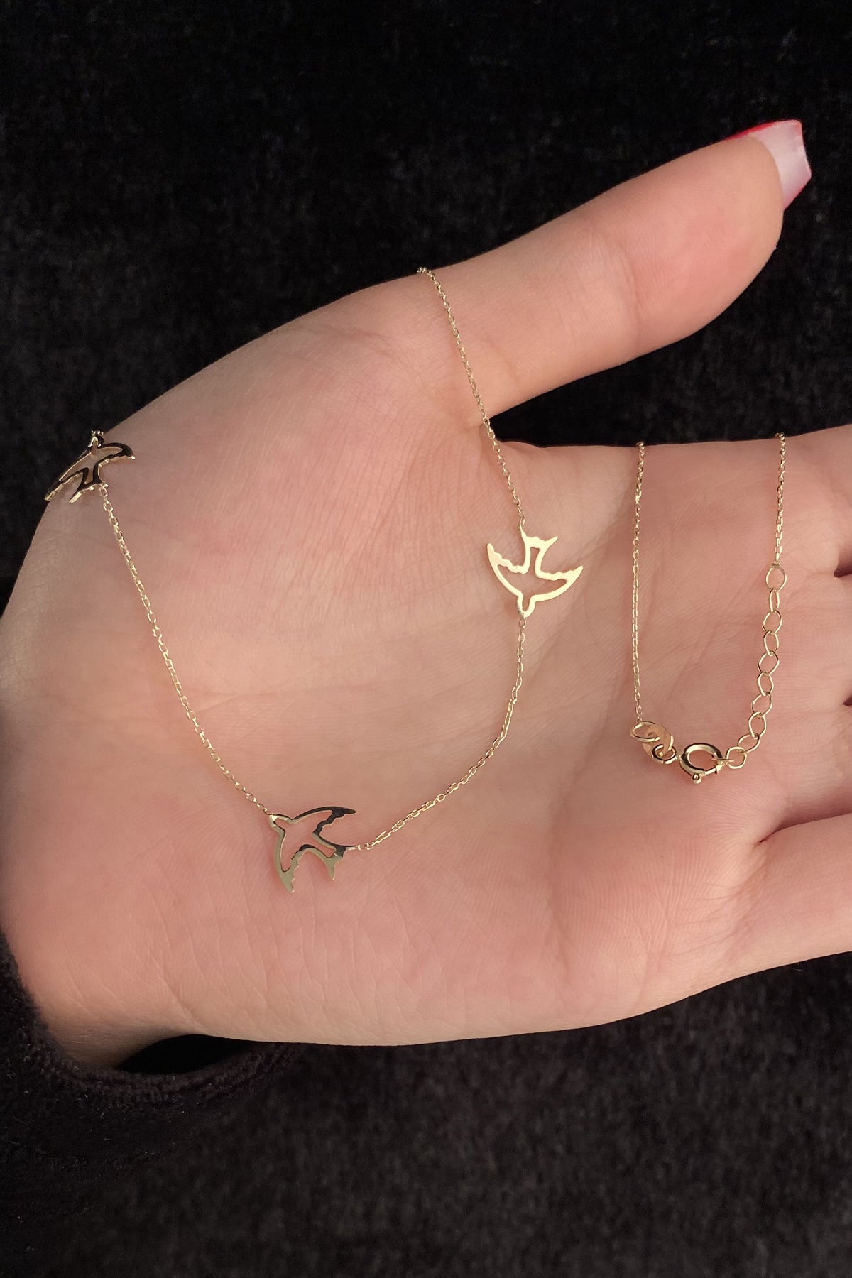 14K Gold Swallow Necklace