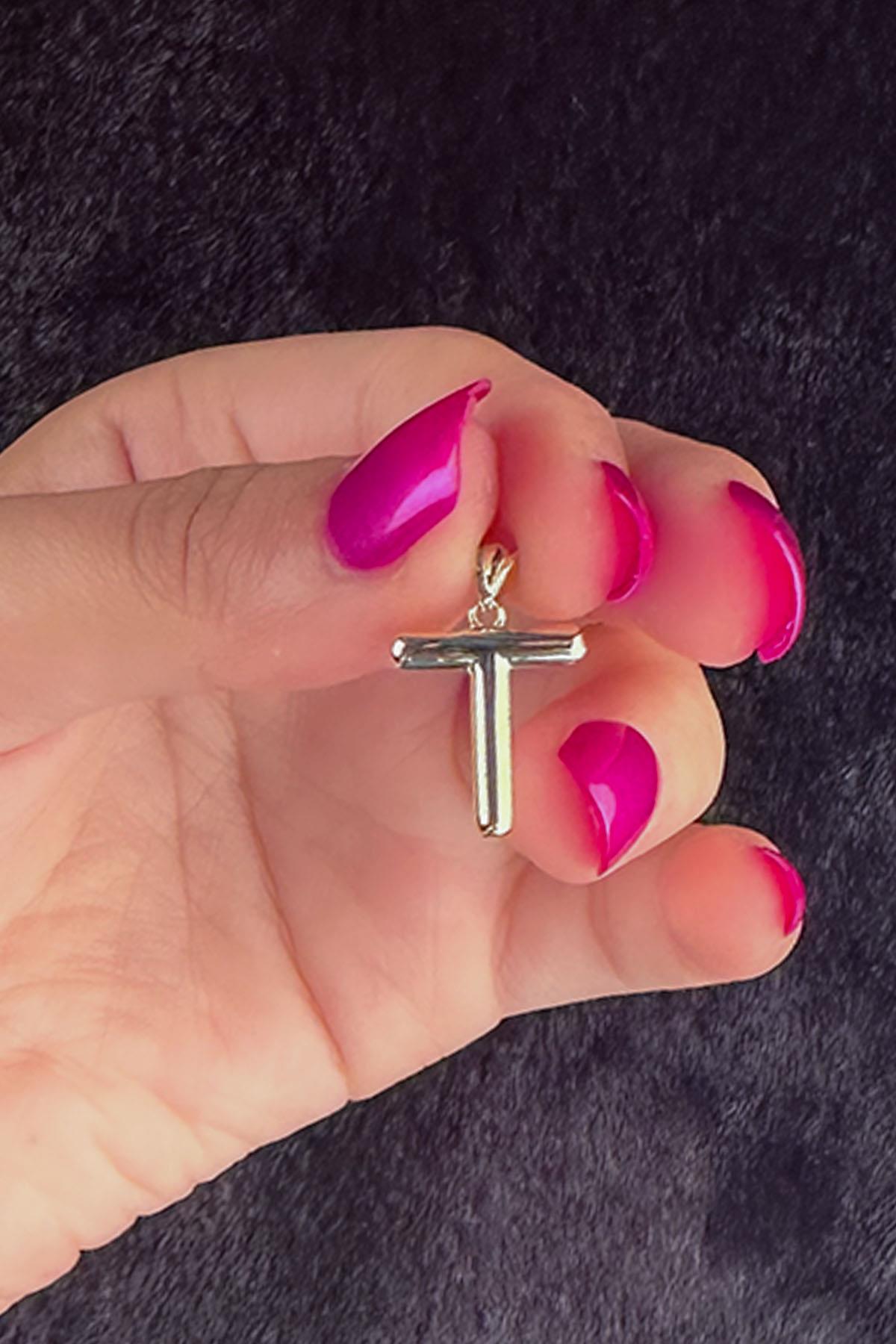 14K Gold T Letter Charm