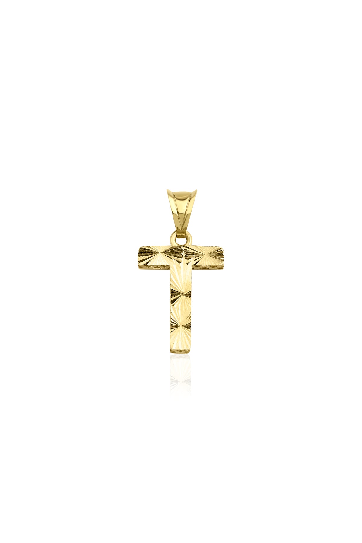 14K Gold T Letter Mini Shine Pendant