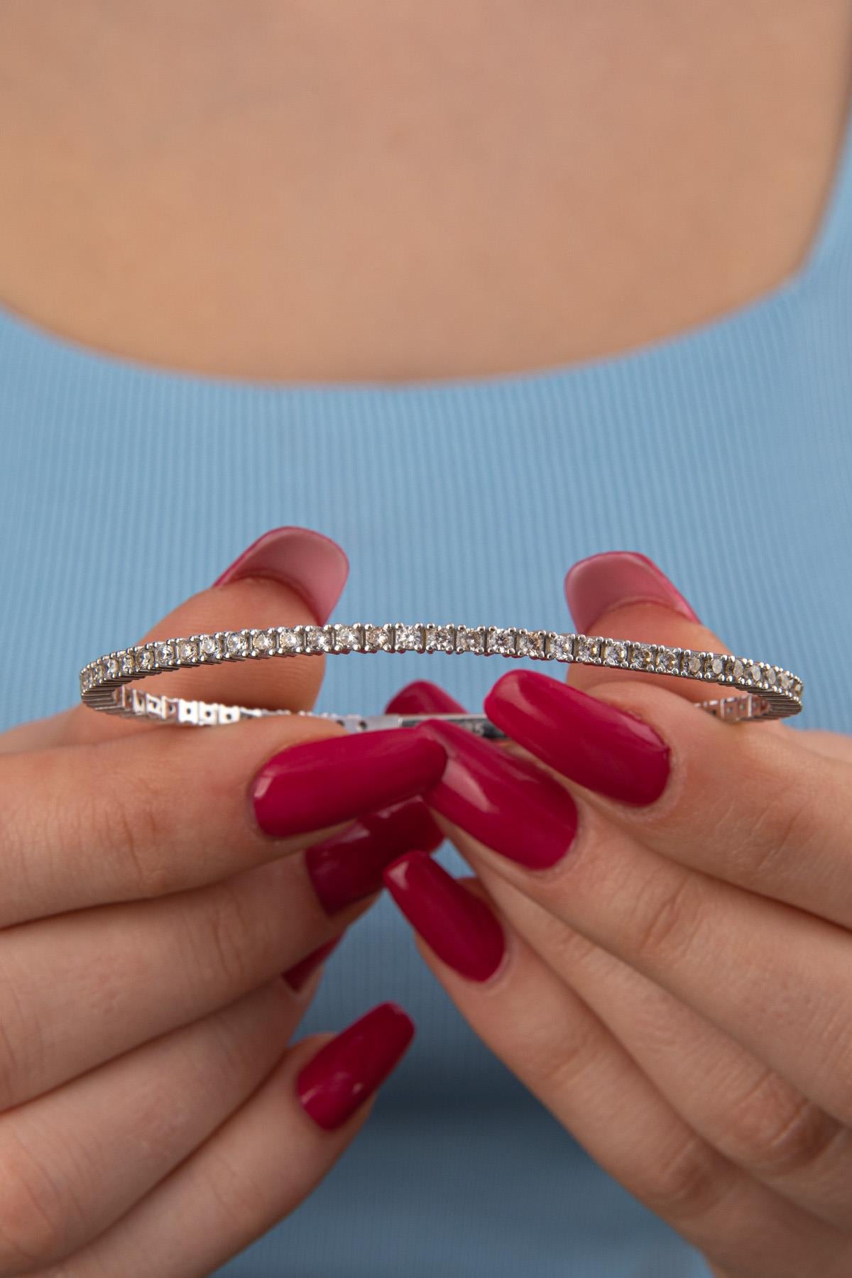 14K Gold Tennis Bangle