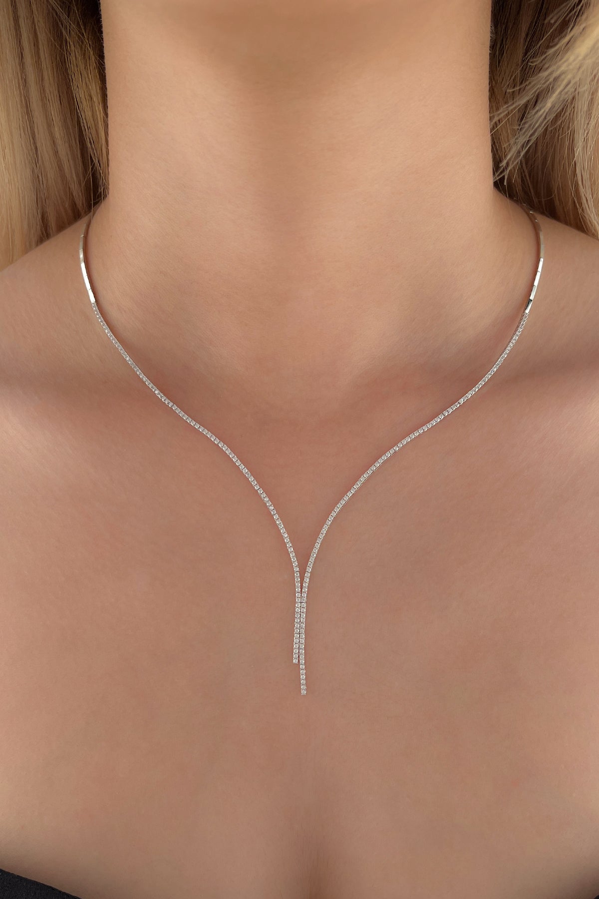 14K Gold Tennis Necklace