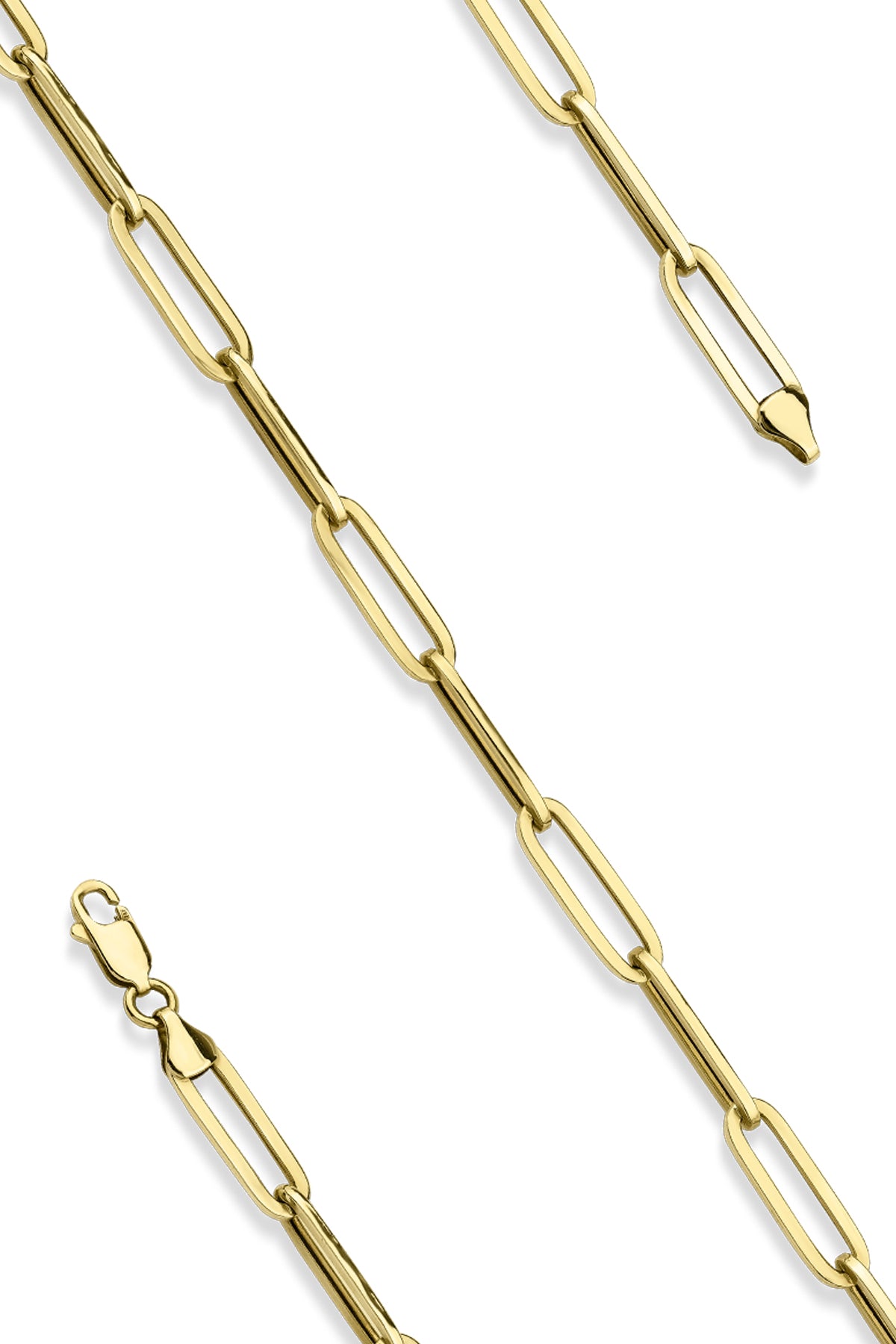 14K Gold Thick Paperclip Bracelet 1