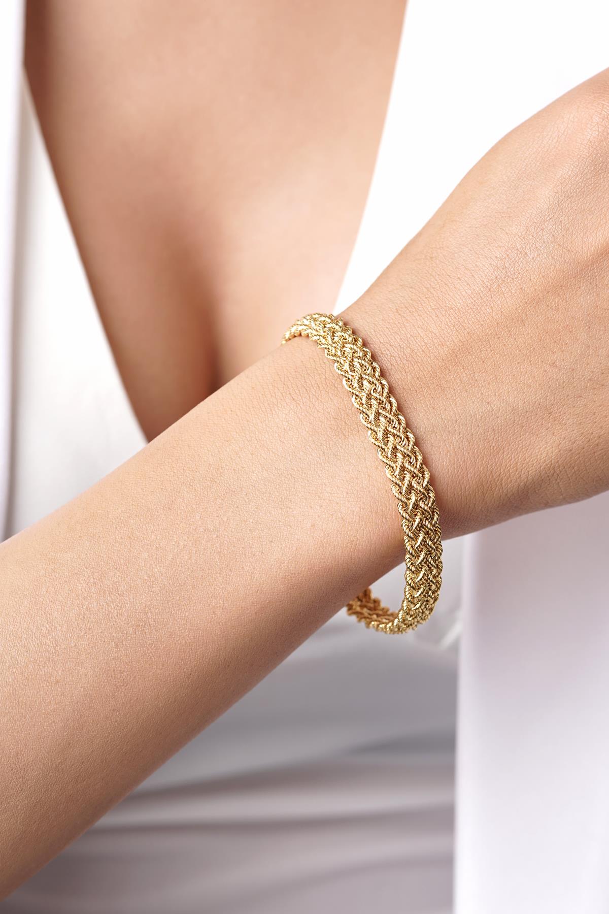 14K Gold Thick Rope Bracelet