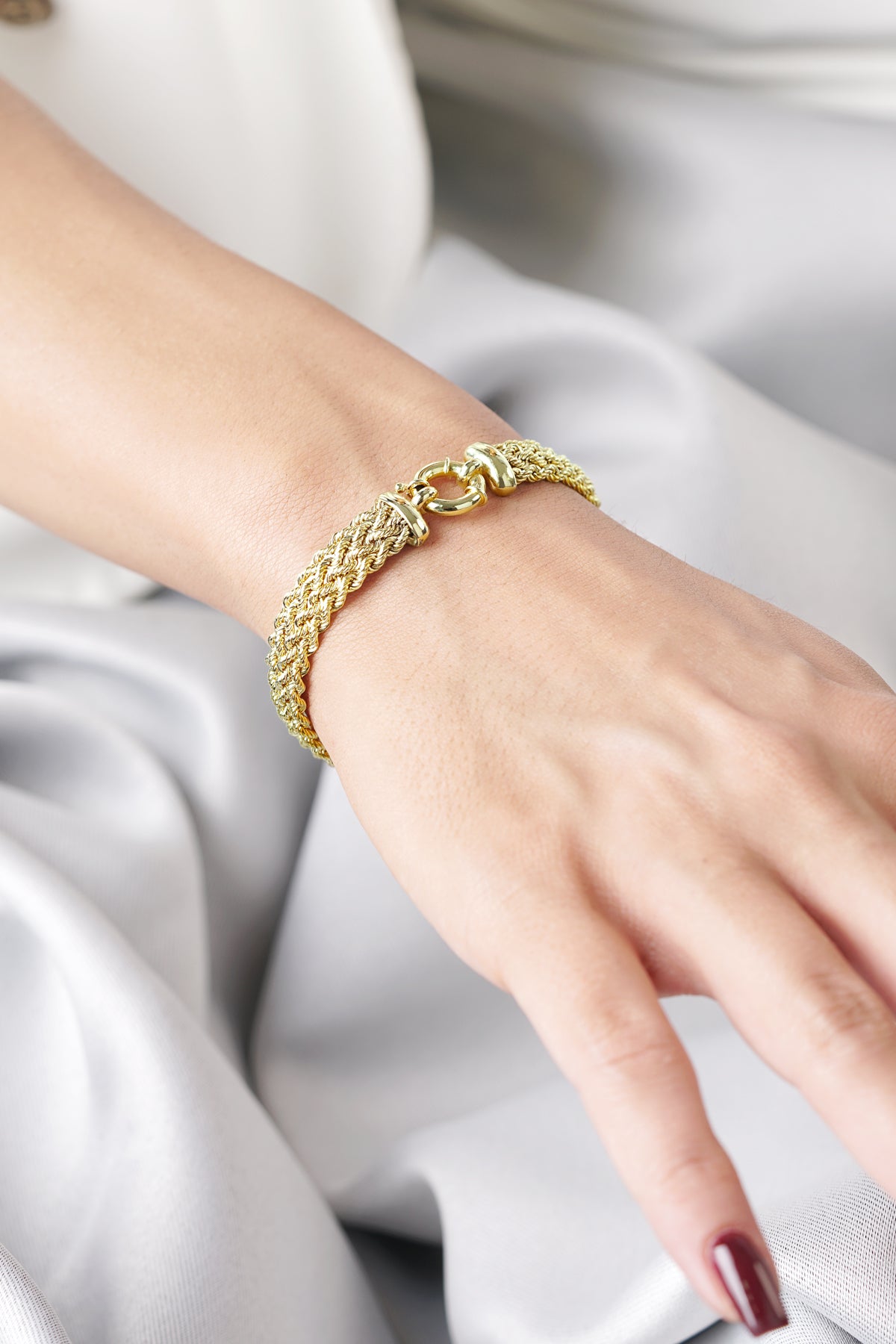 14K Gold Thick Rope Bracelet