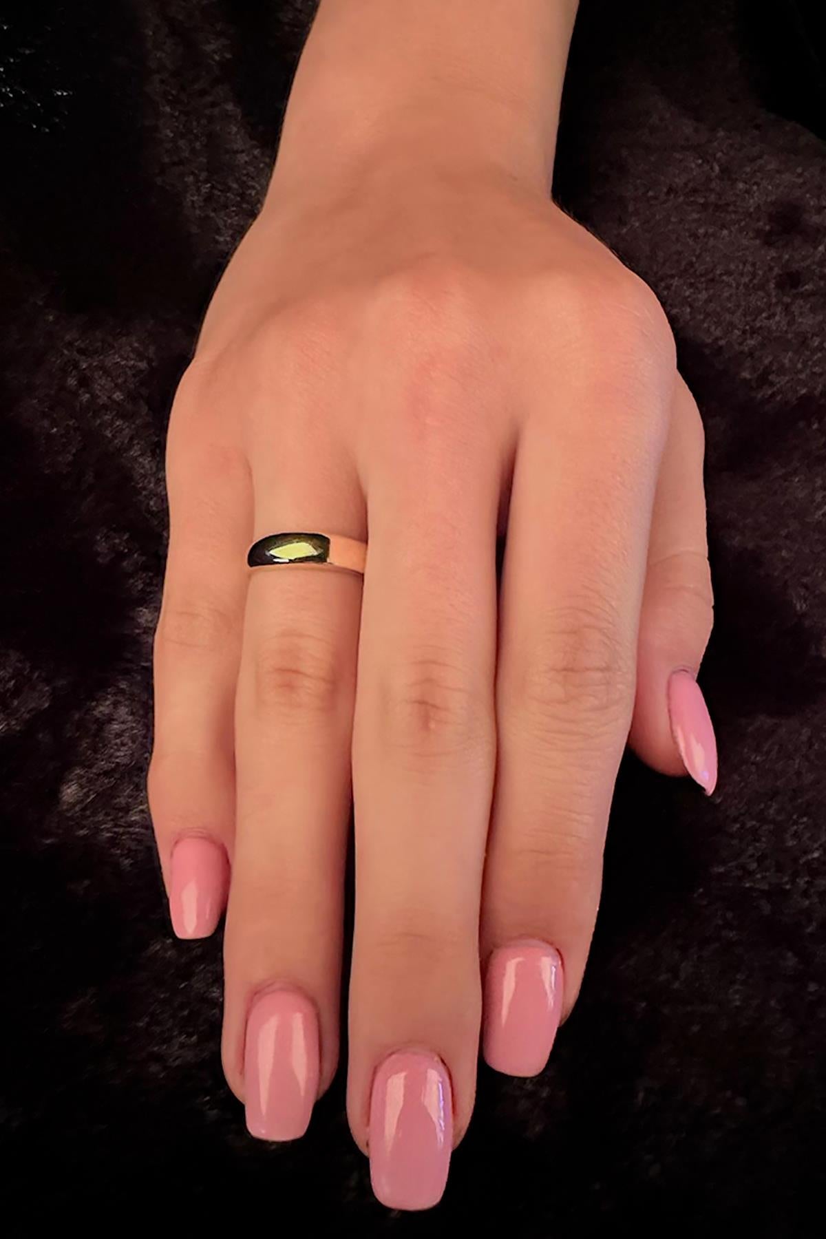 14K Gold Thin Chunky Ring