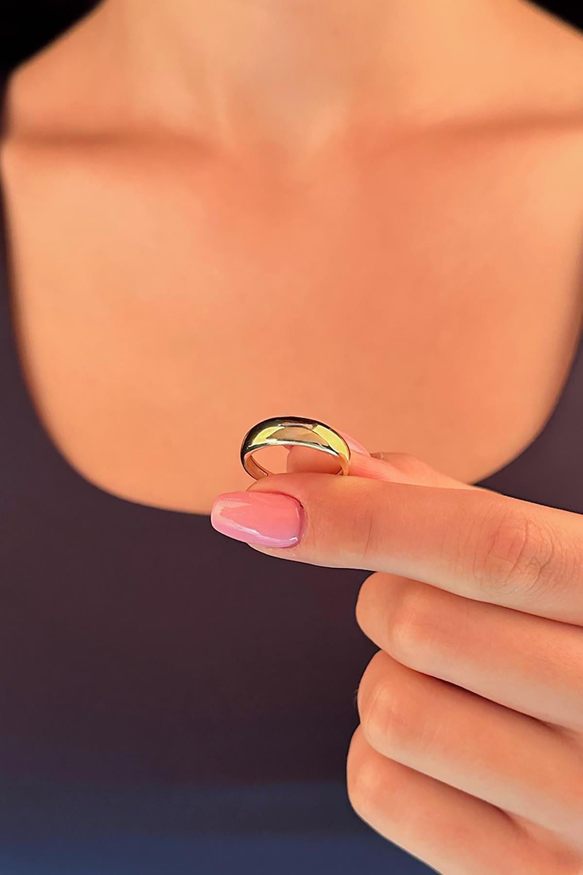 14K Gold Thin Chunky Ring