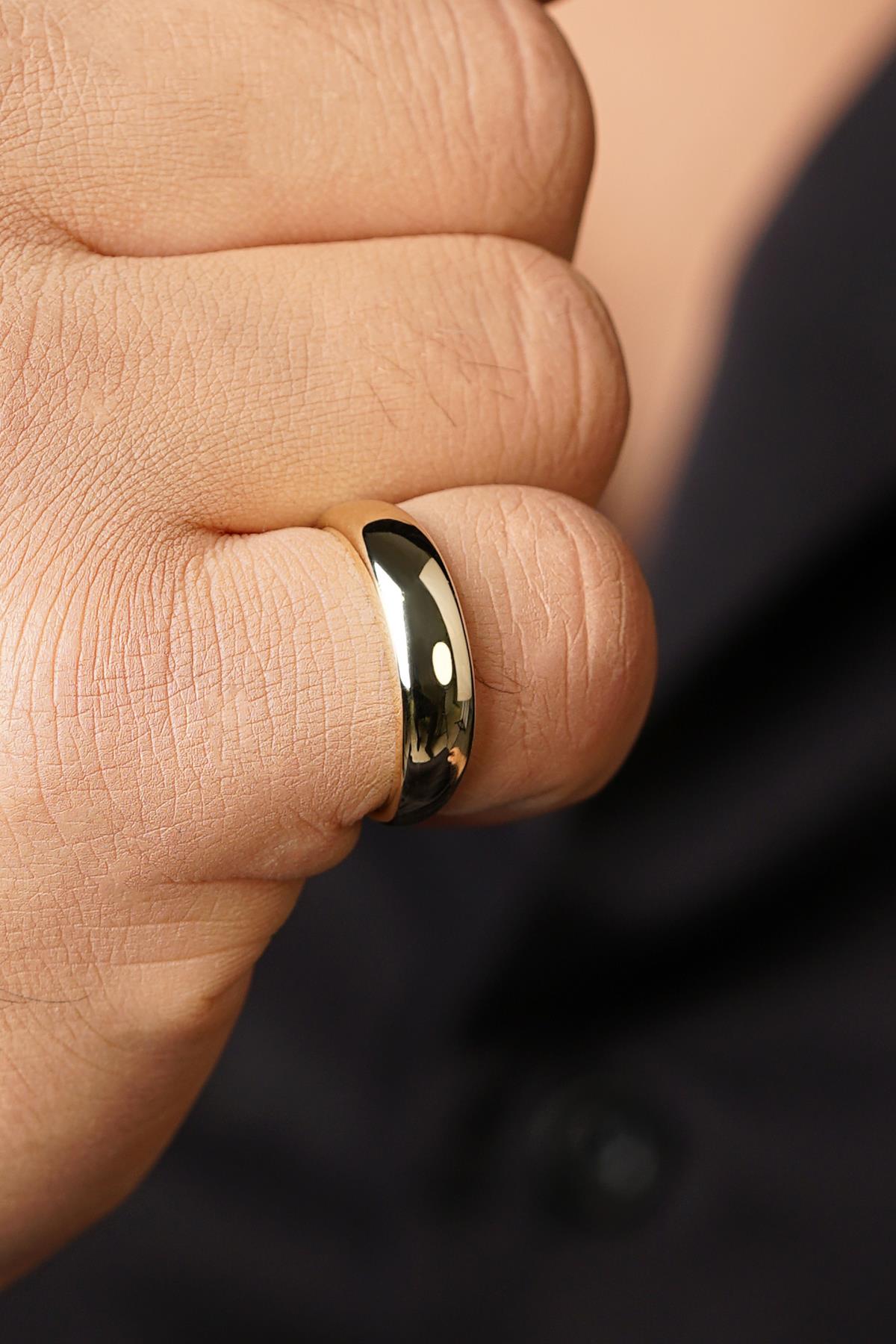 14K Gold Thin Chunky Ring