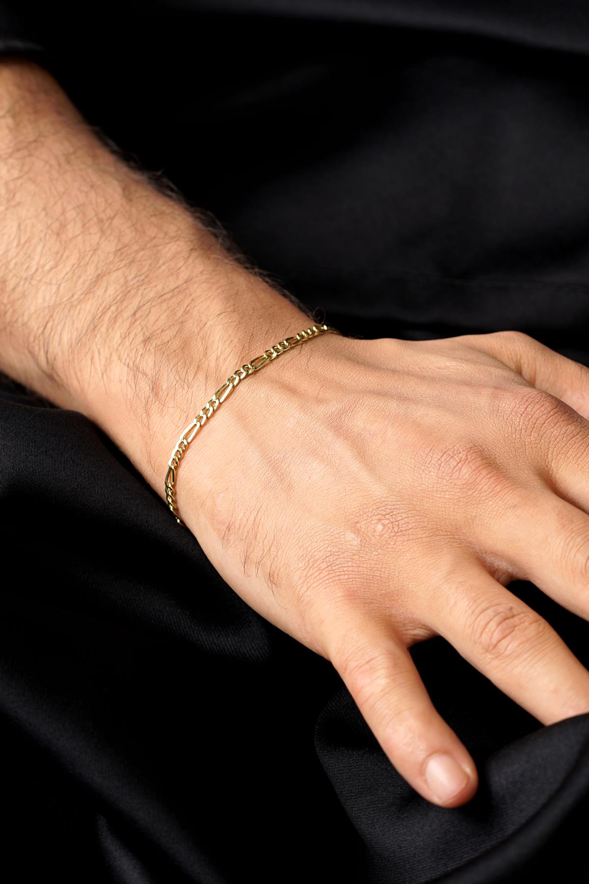 14K Gold Thin Figaro Bracelet