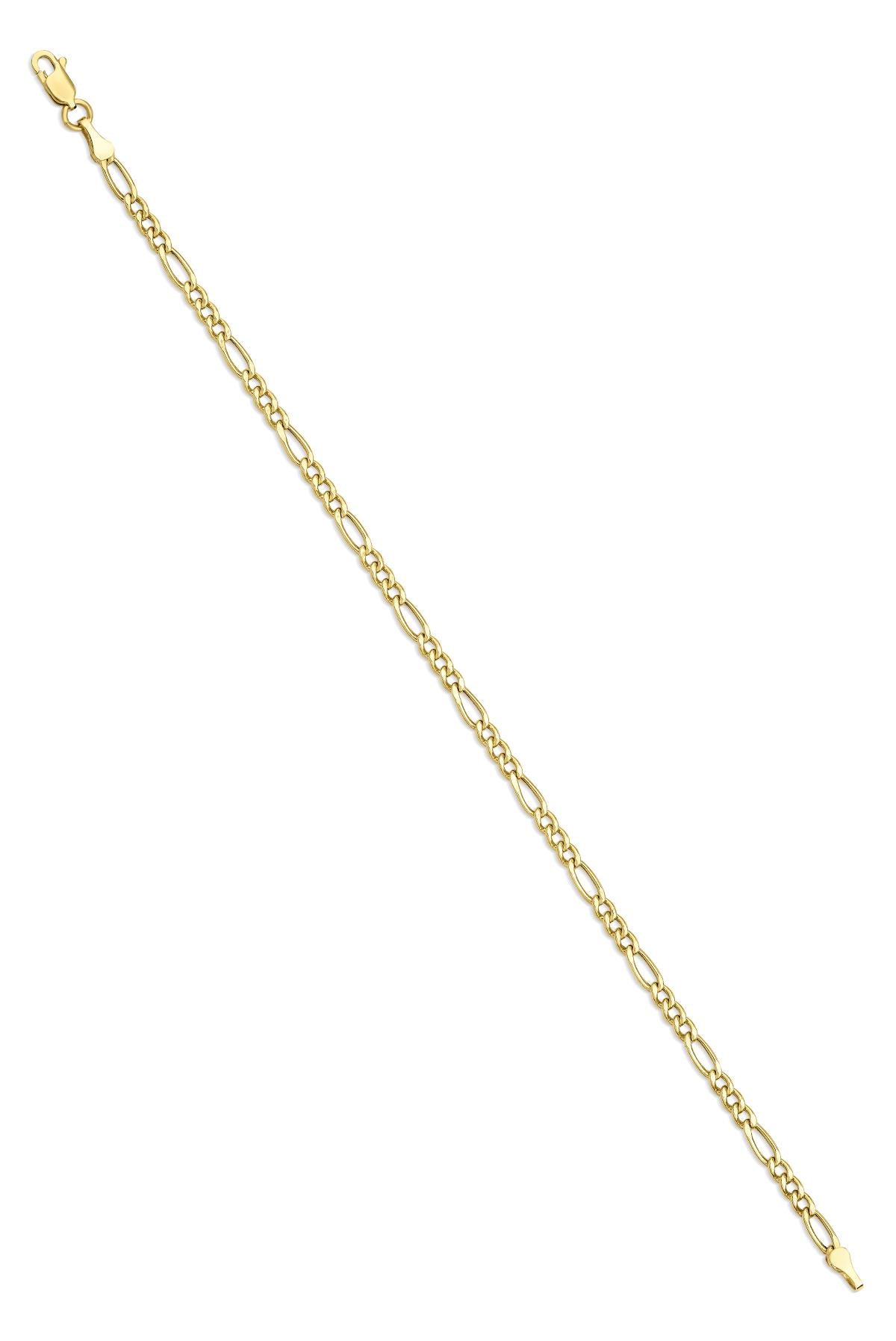 14K Gold Thin Figaro Bracelet