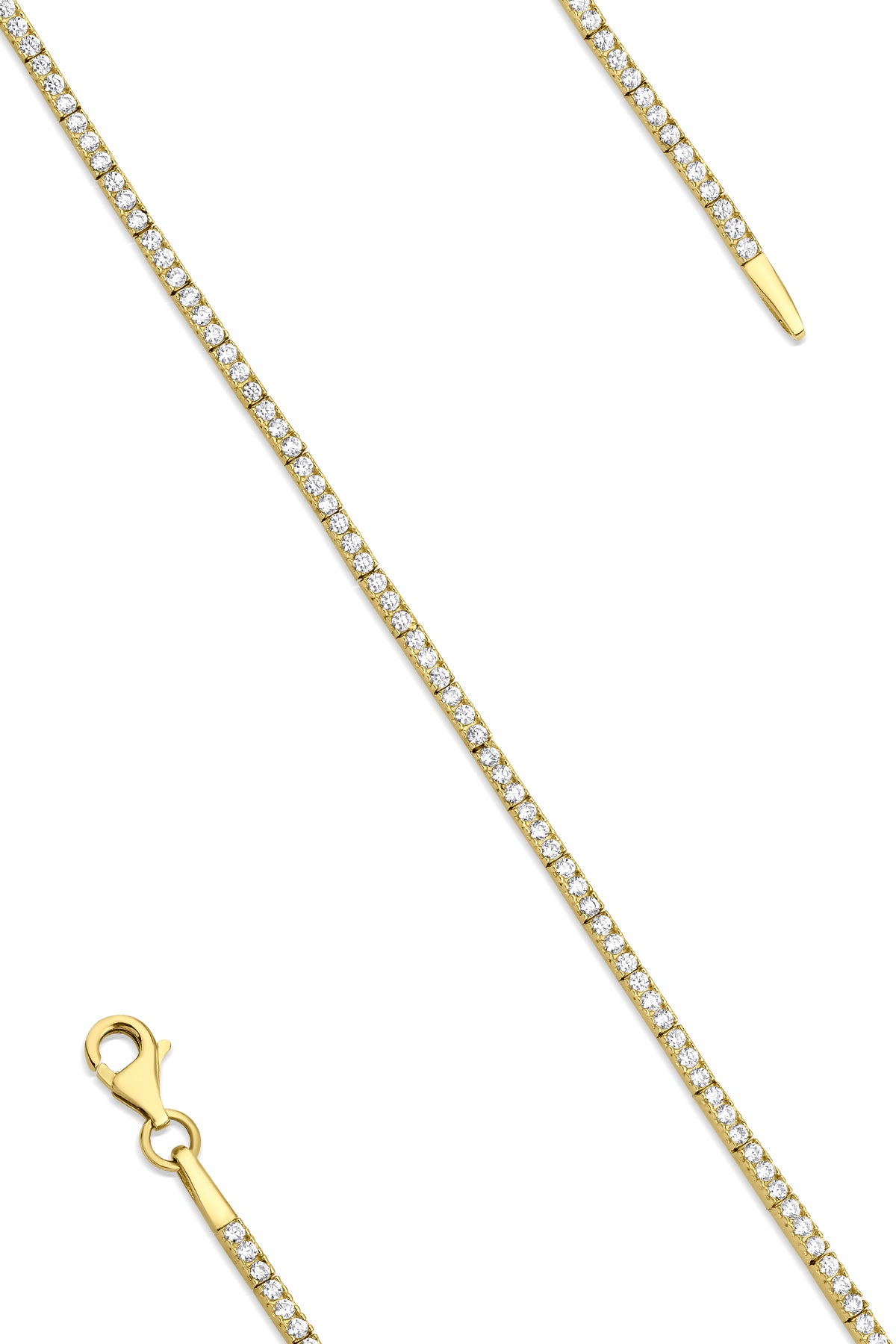 14K Gold Thin Tennis Bracelet