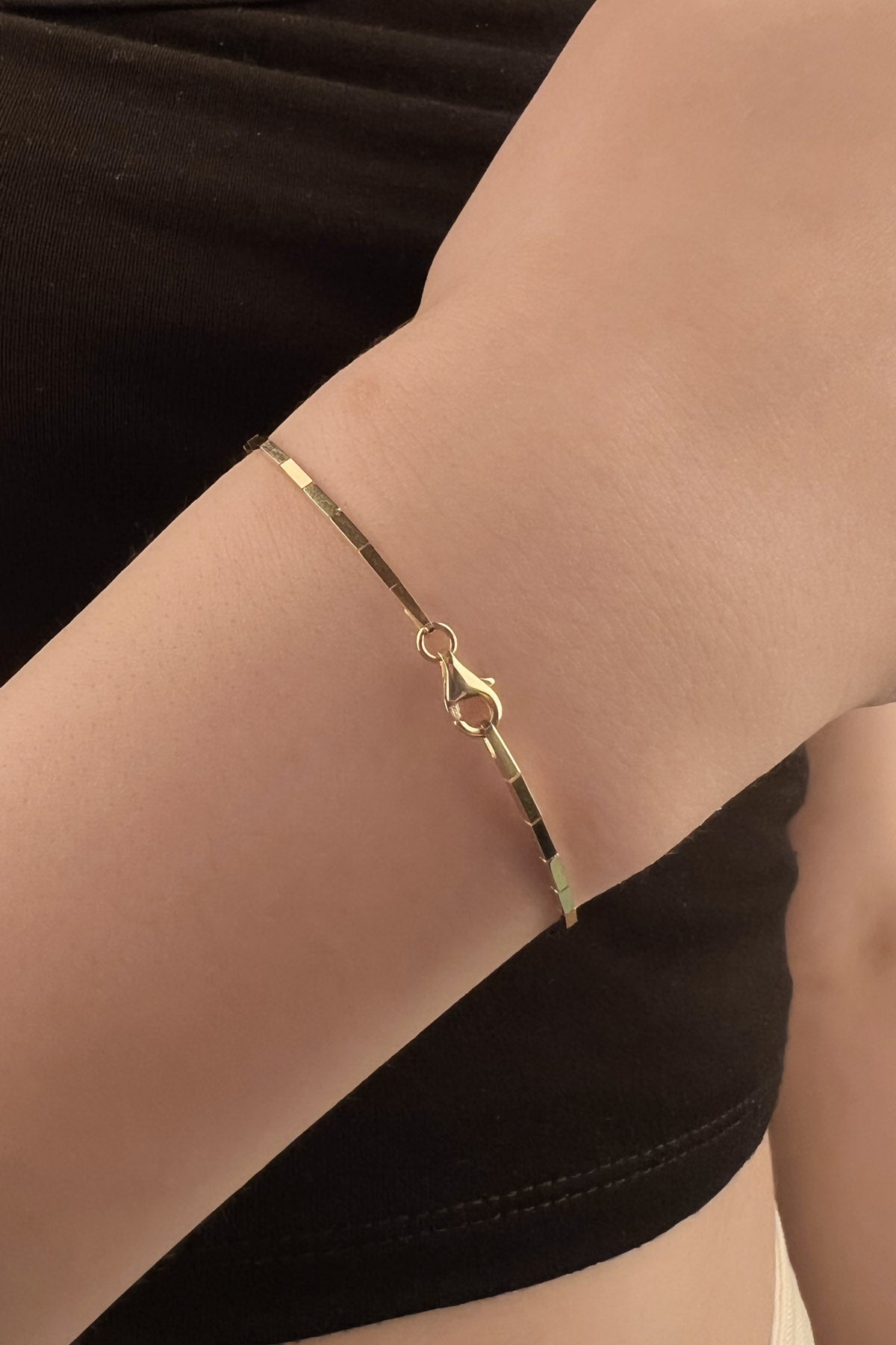 14K Gold Thin Tennis Bracelet