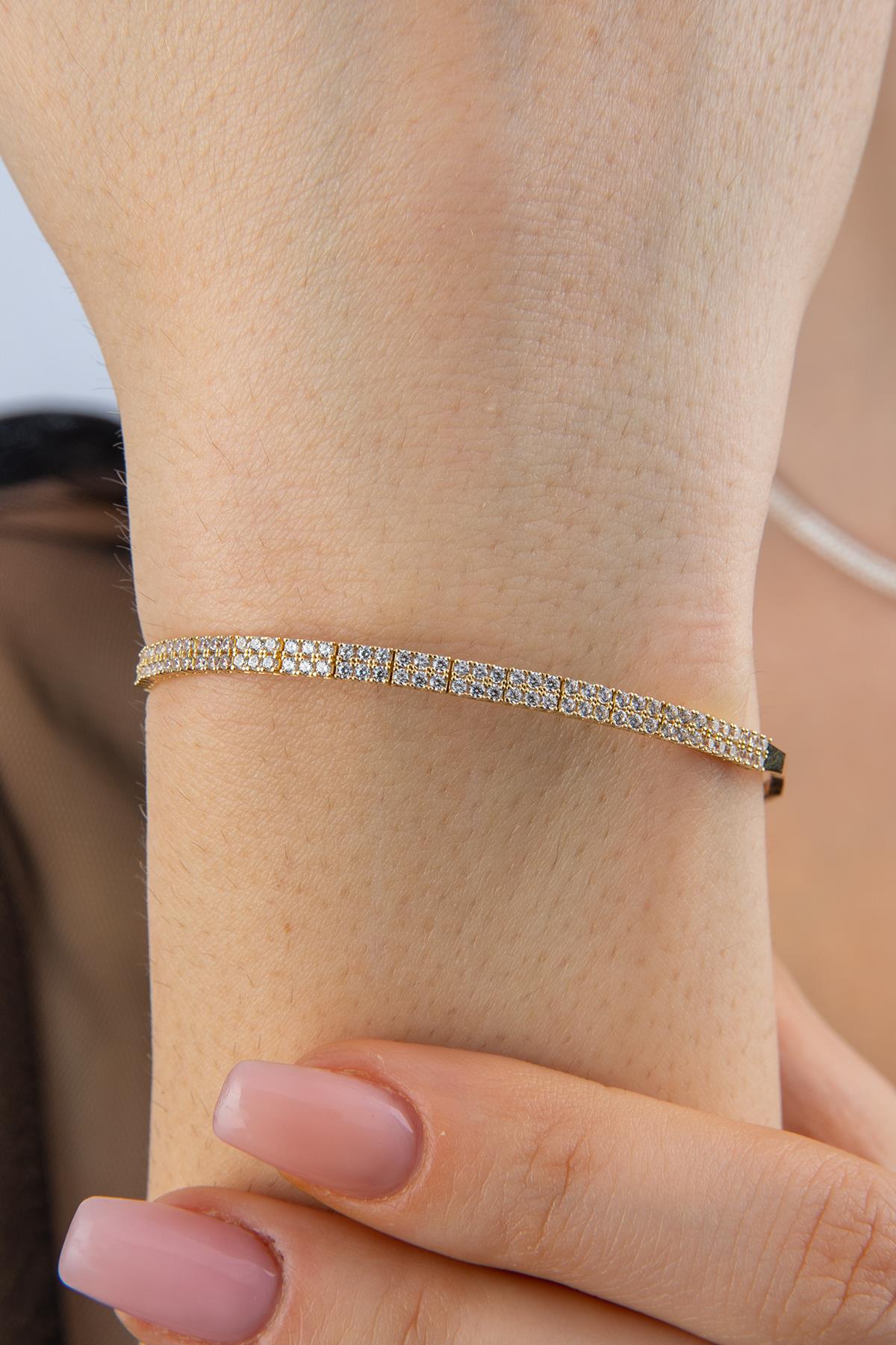 14K Gold Thin Tennis Bracelet