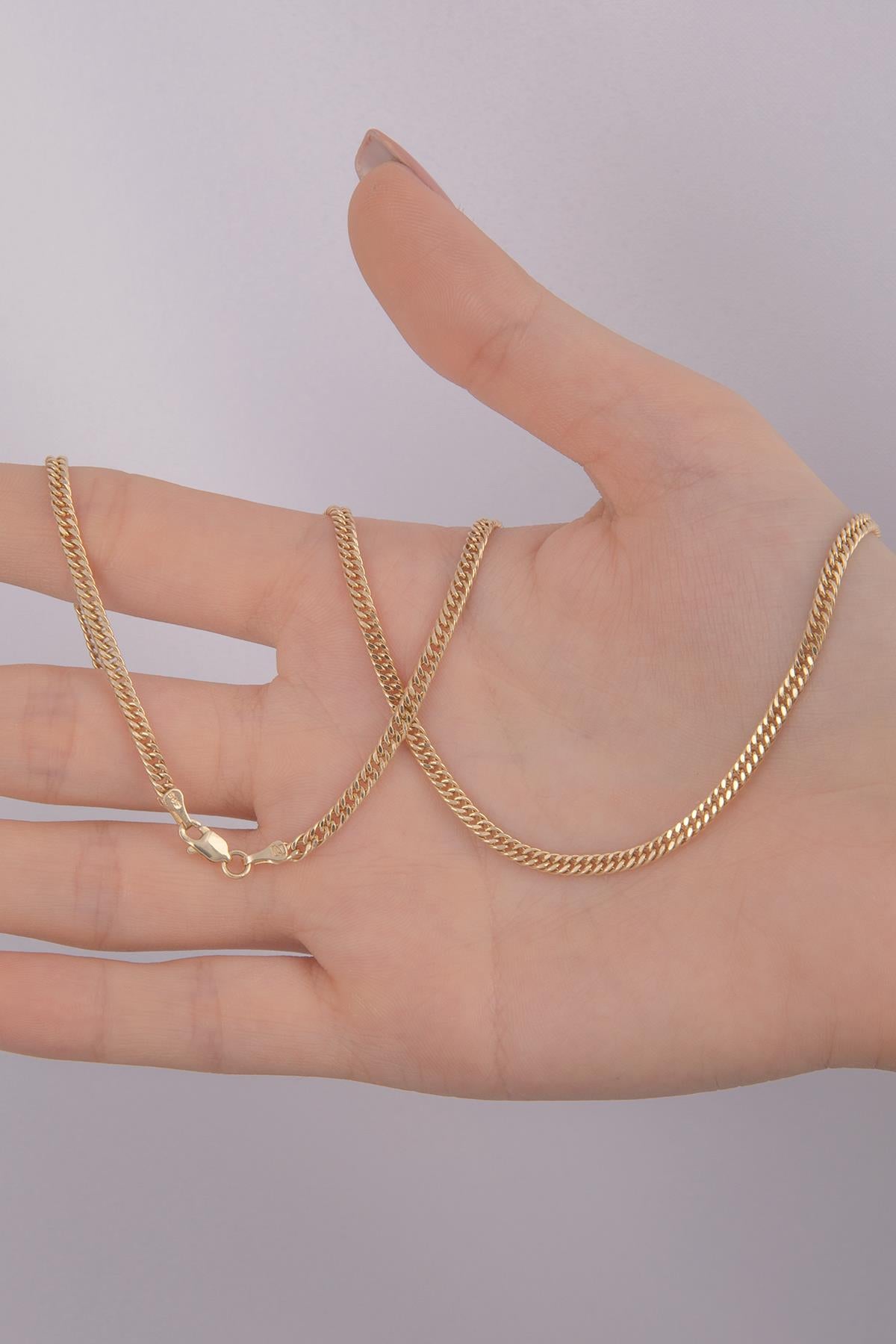14K Gold Tight Cuban Chain Necklace