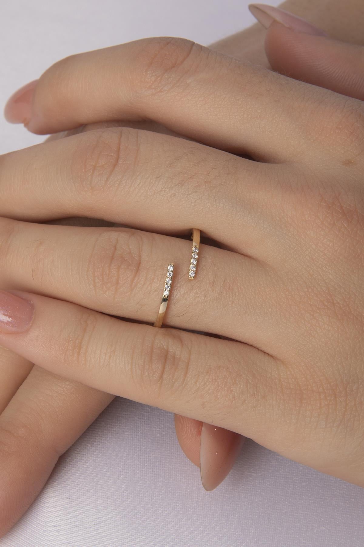 14K Solid Gold Tina Ray Ring