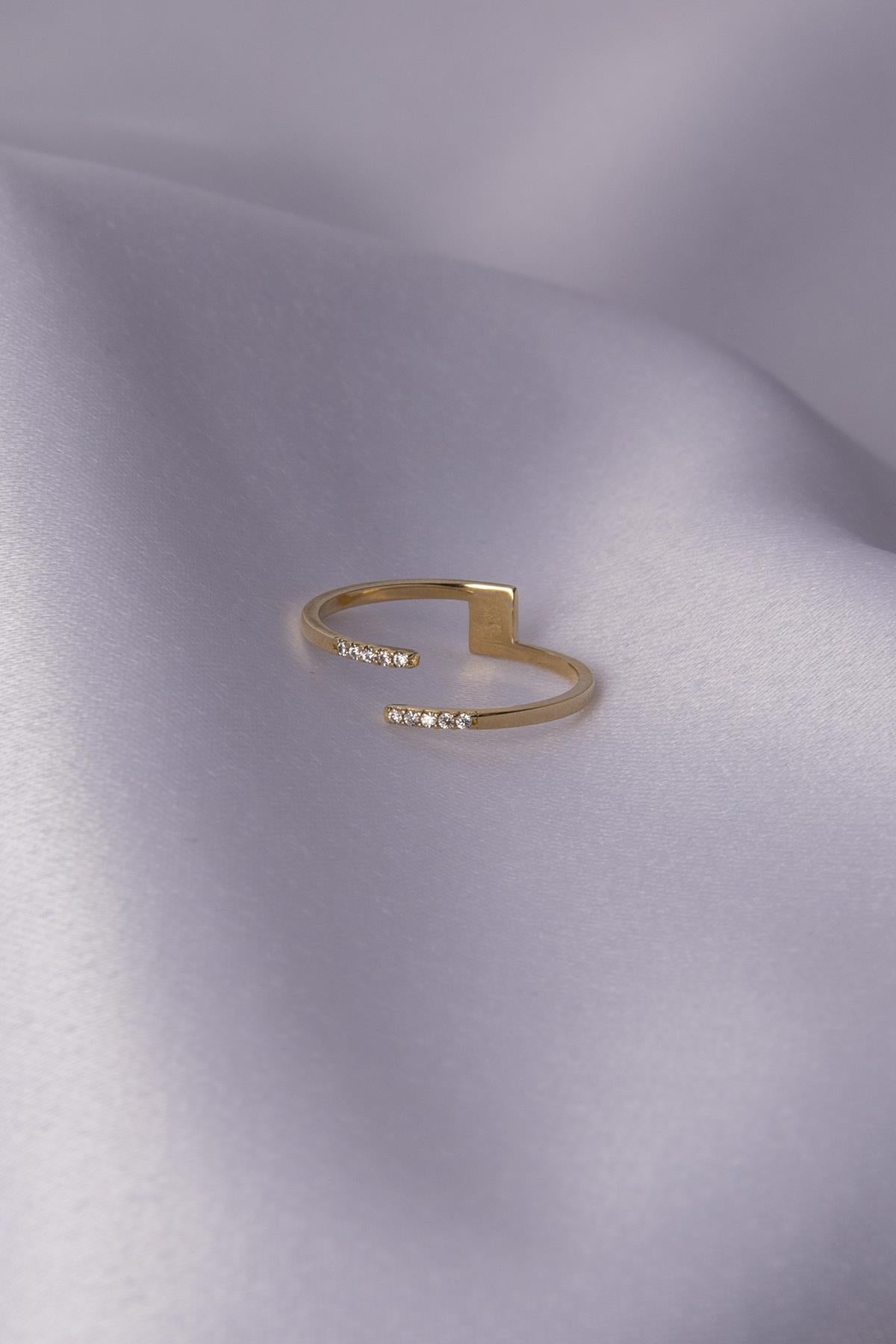 14K Solid Gold Tina Ray Ring
