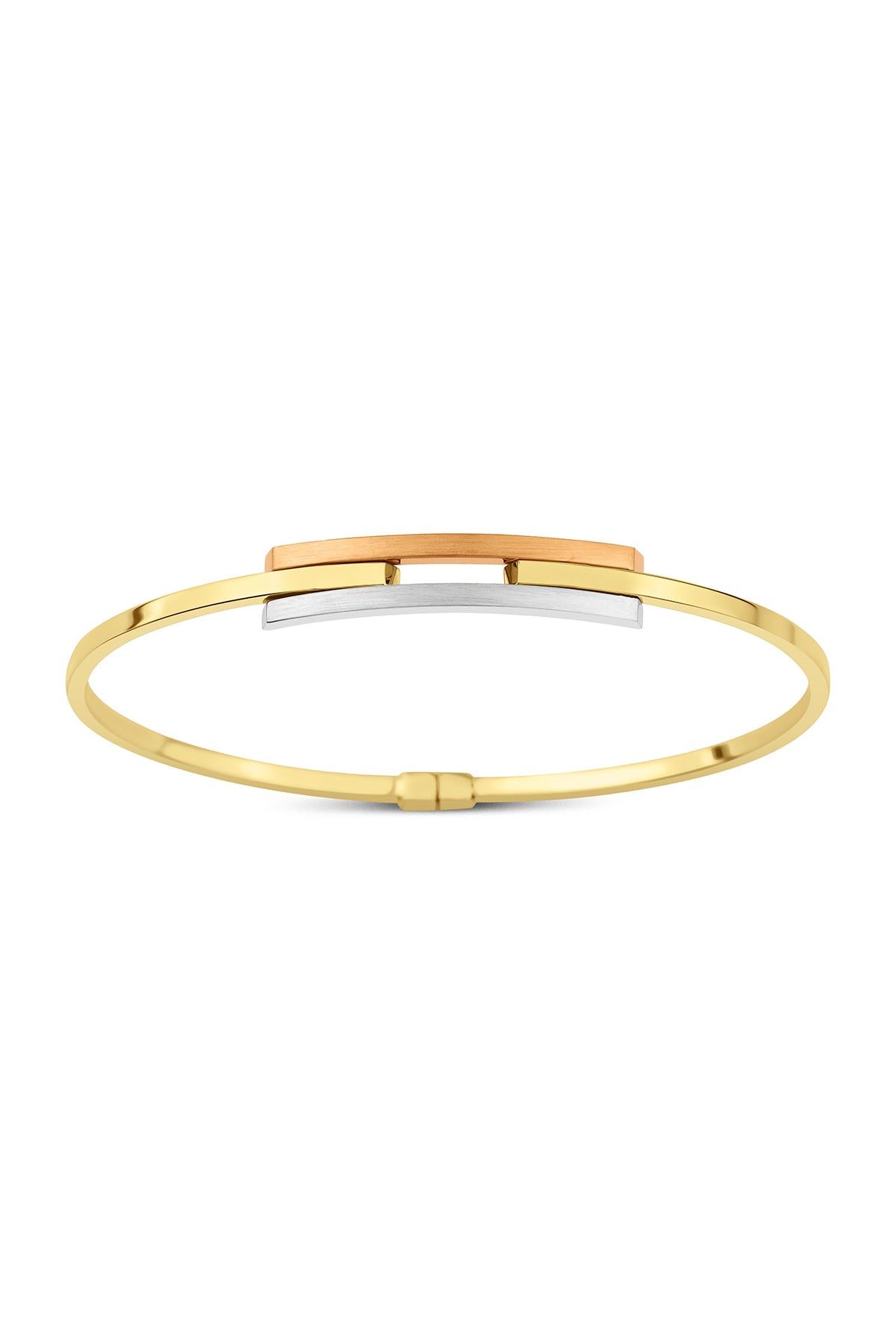 14K Gold Tri Color DOUBLE Rip Bangle