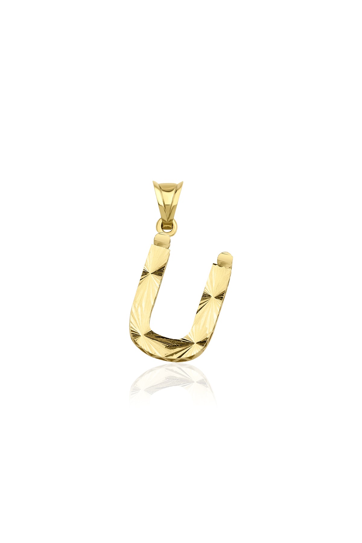 14K Gold Ü Letter Mini Shine Pendant