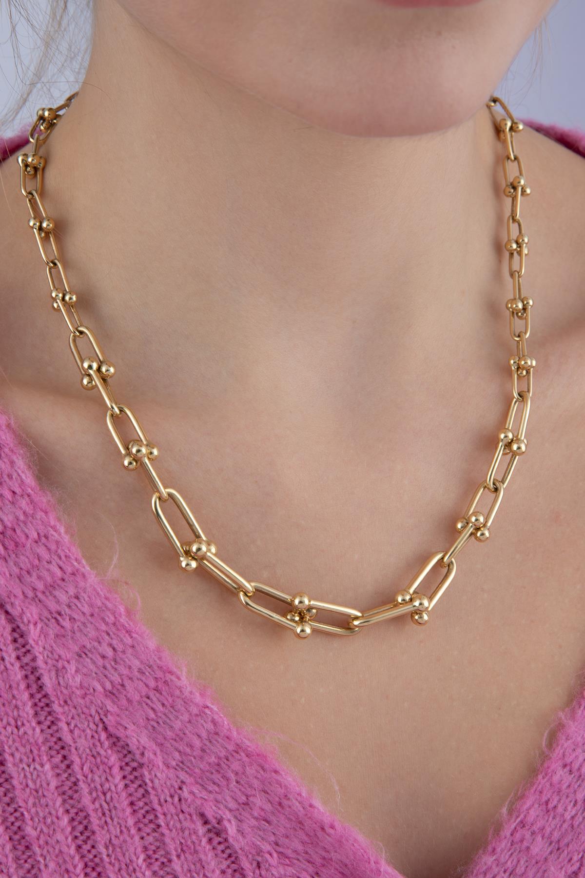 14K Gold U Link Chain 0.440 inch