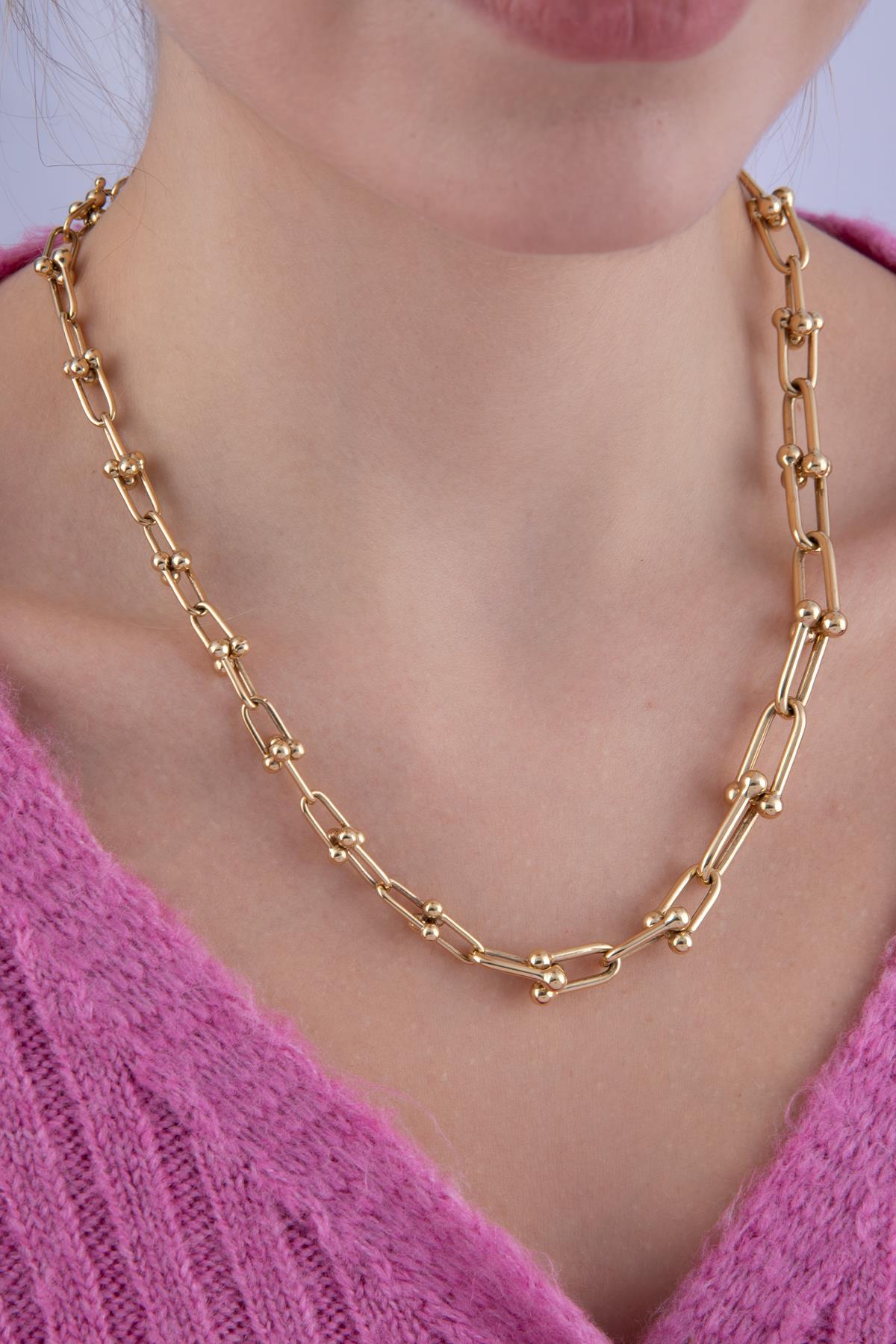 14K Gold U Link Chain 0.440 inch