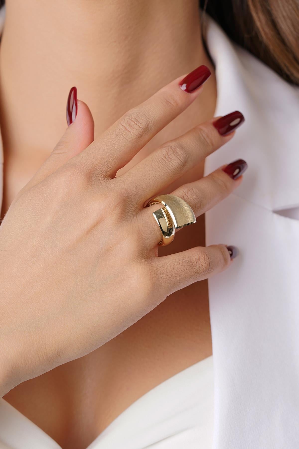 14K Gold Ulyana Designer Band Ring