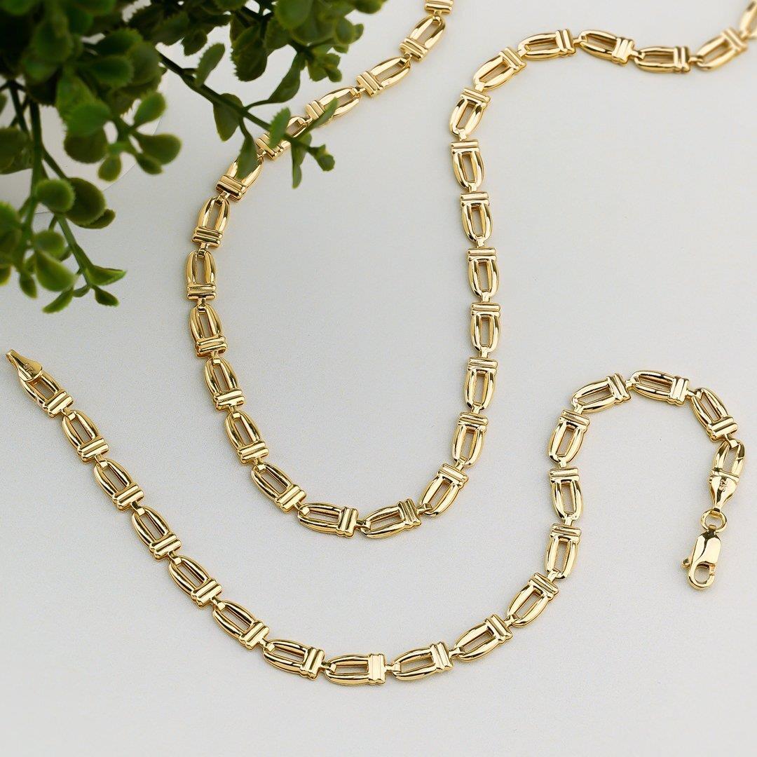 14K Solid Gold Upstairs Chain
