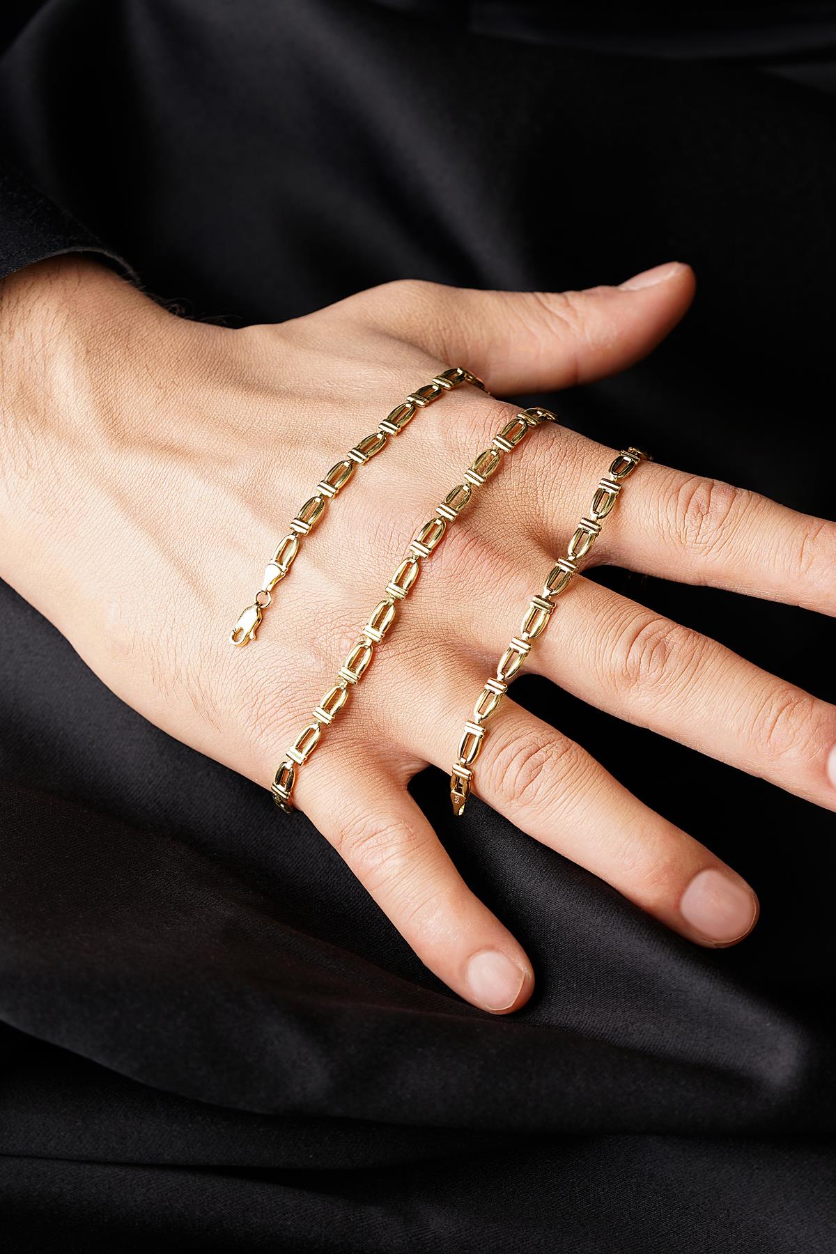 14K Solid Gold Upstairs Chain