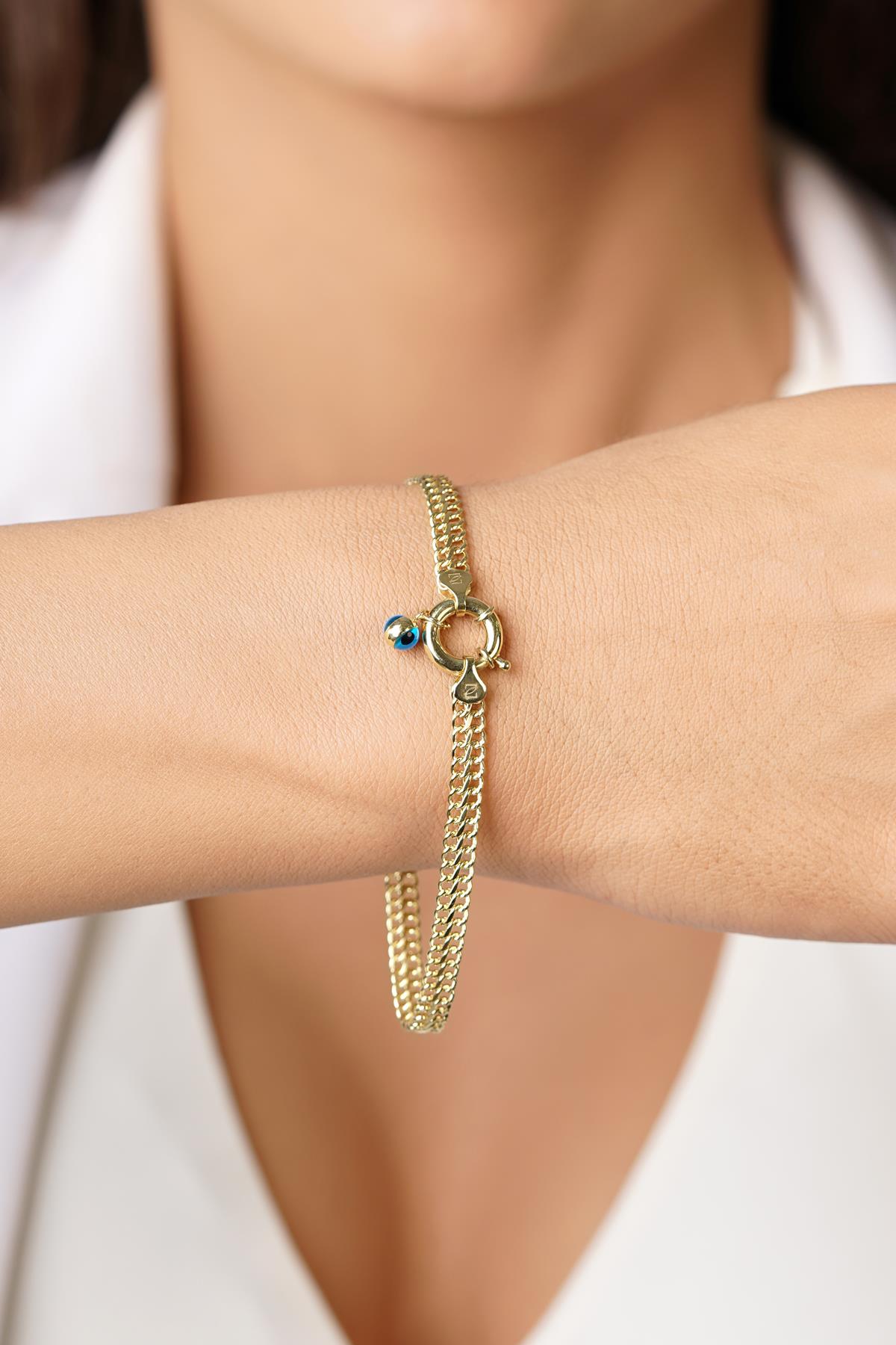 14K Gold Vienna Double Curb Bracelet