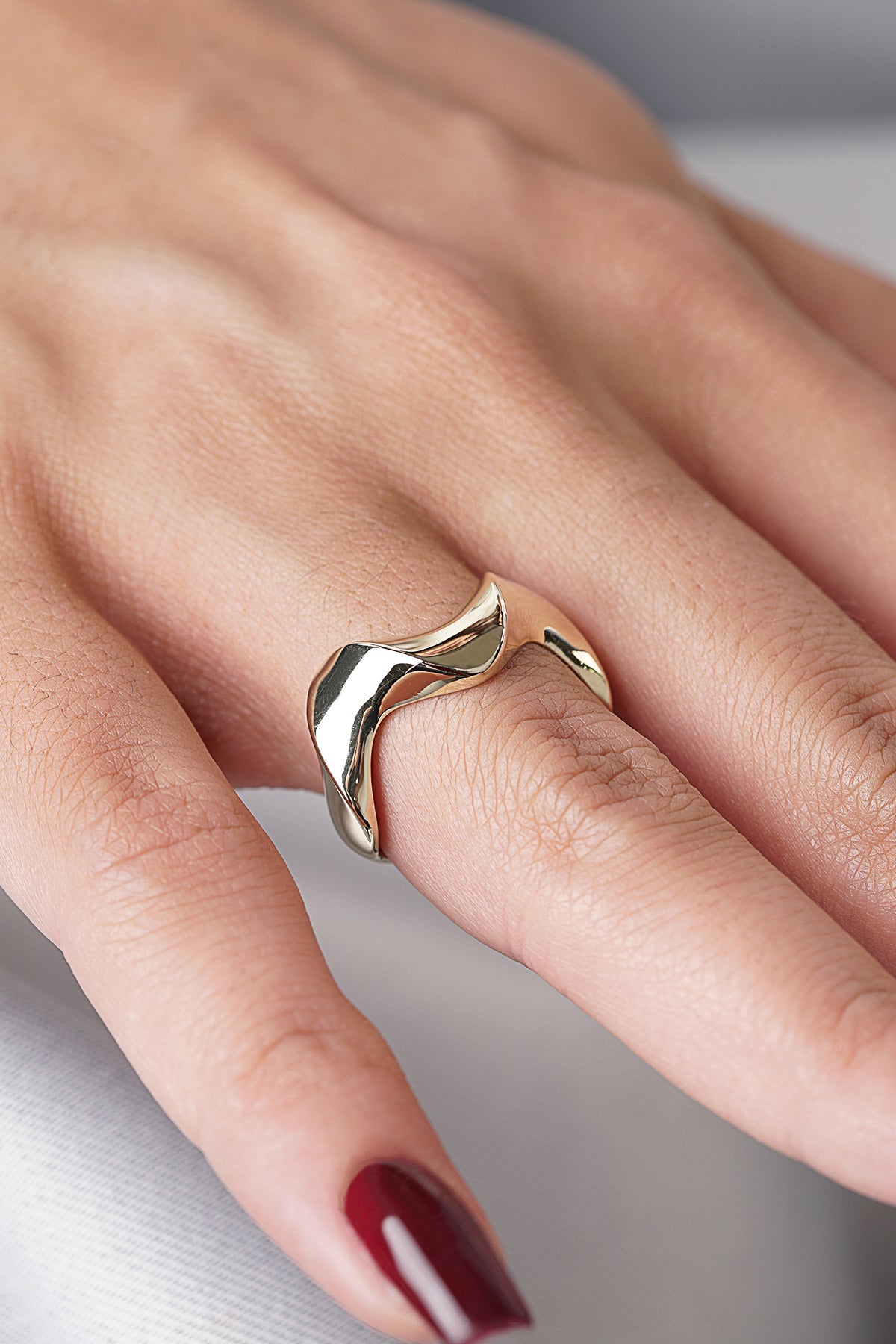 14K Gold Wave Ring