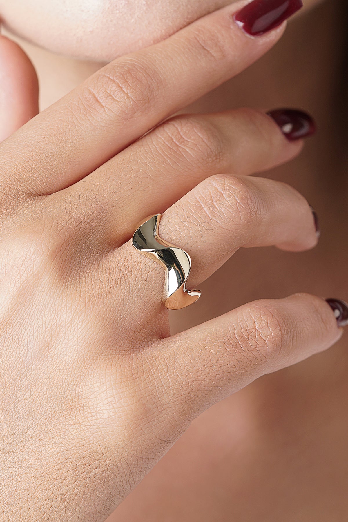 14K Gold Wave Ring