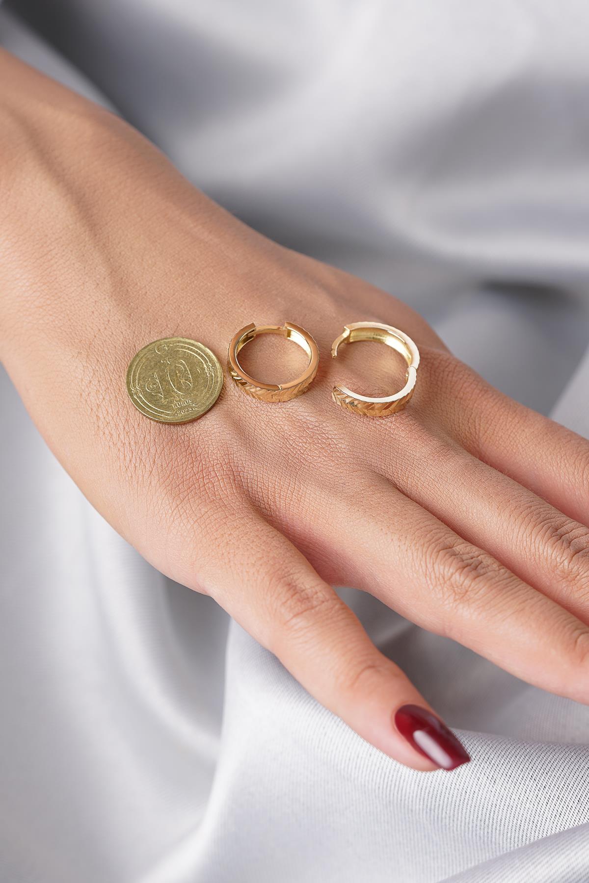 14K Gold Wheat Ear Crawler Earrings