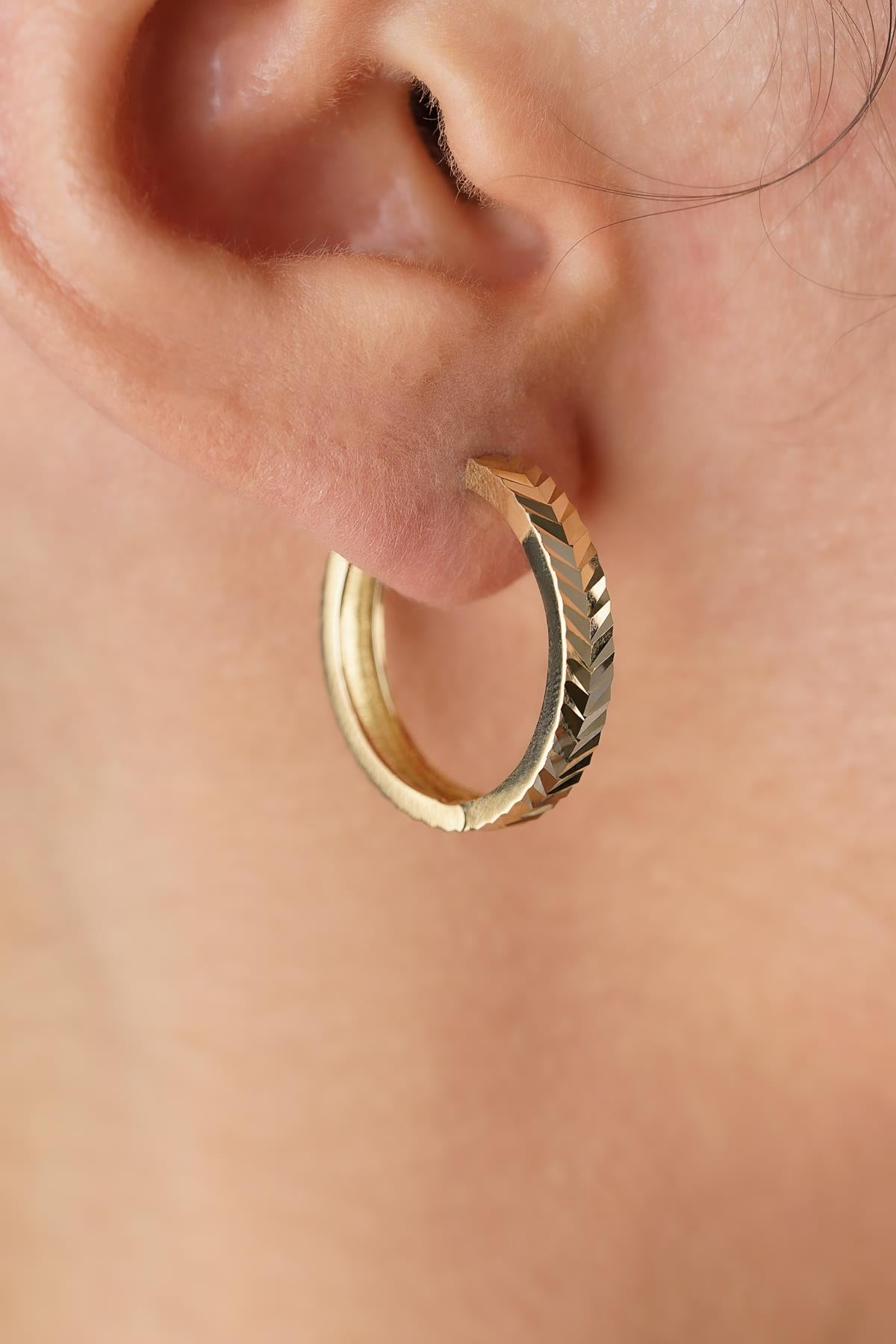 14K Gold Wheat Ear Ear Climber