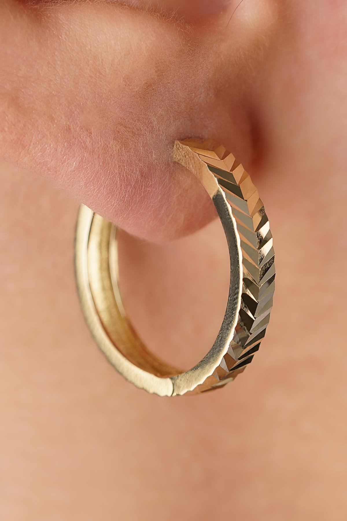 14K Gold Wheat Ear Ear Climber