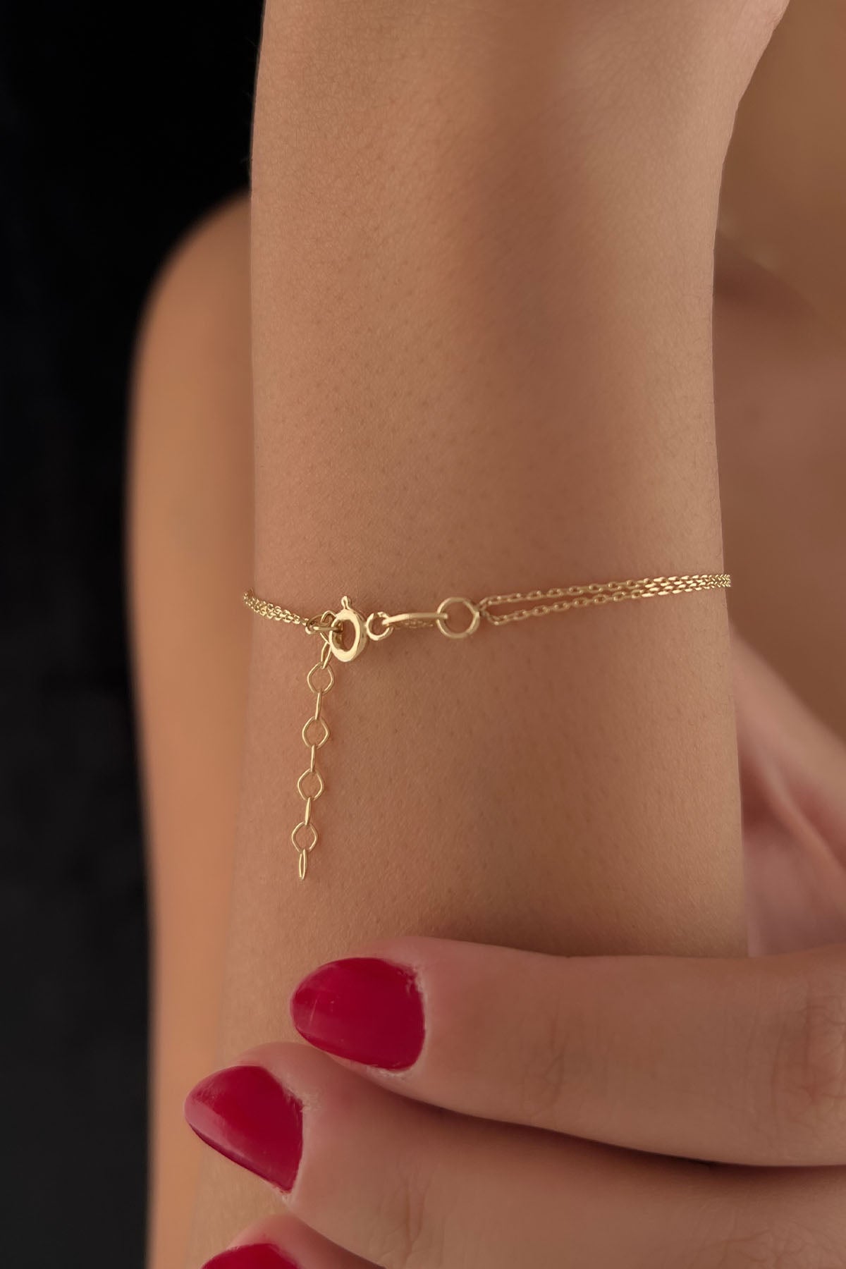 14K Gold White Enamel Butterfly Bracelet