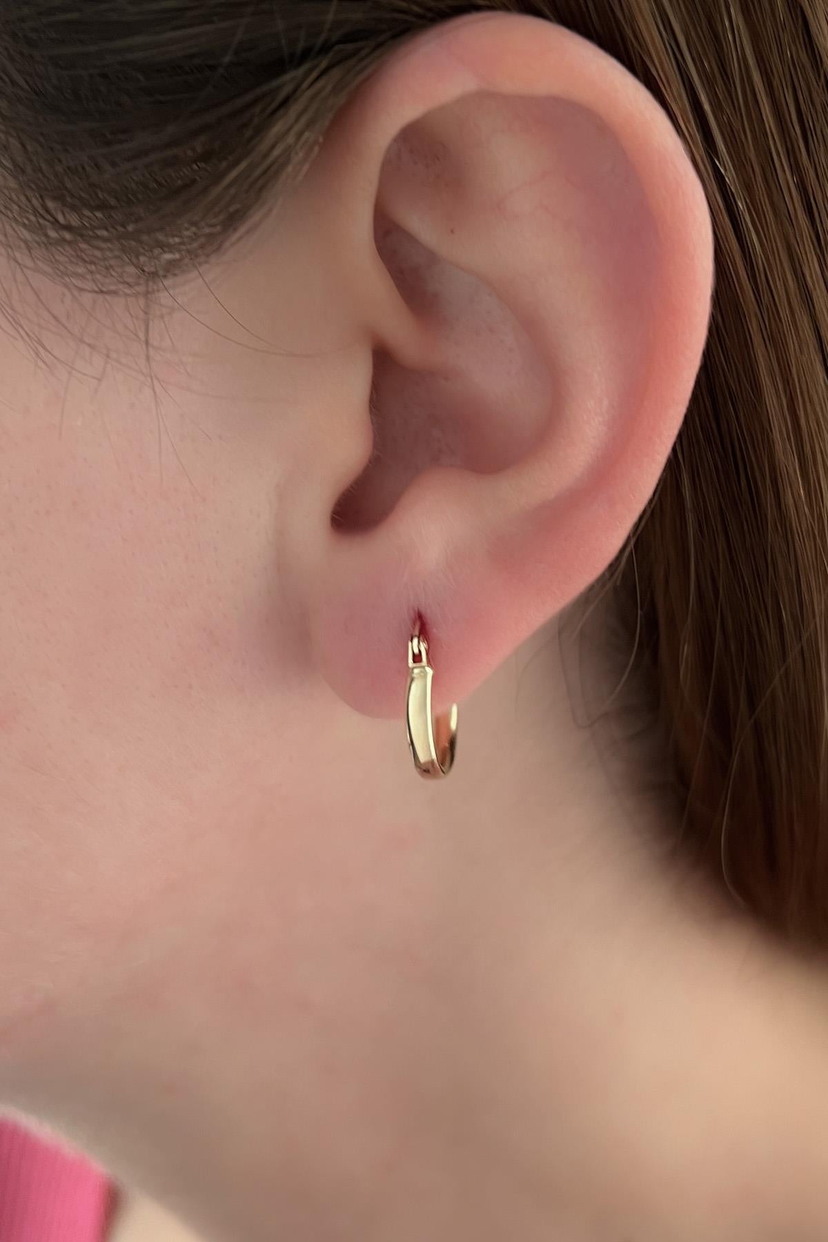 14K Gold Wide Hoop Earrings