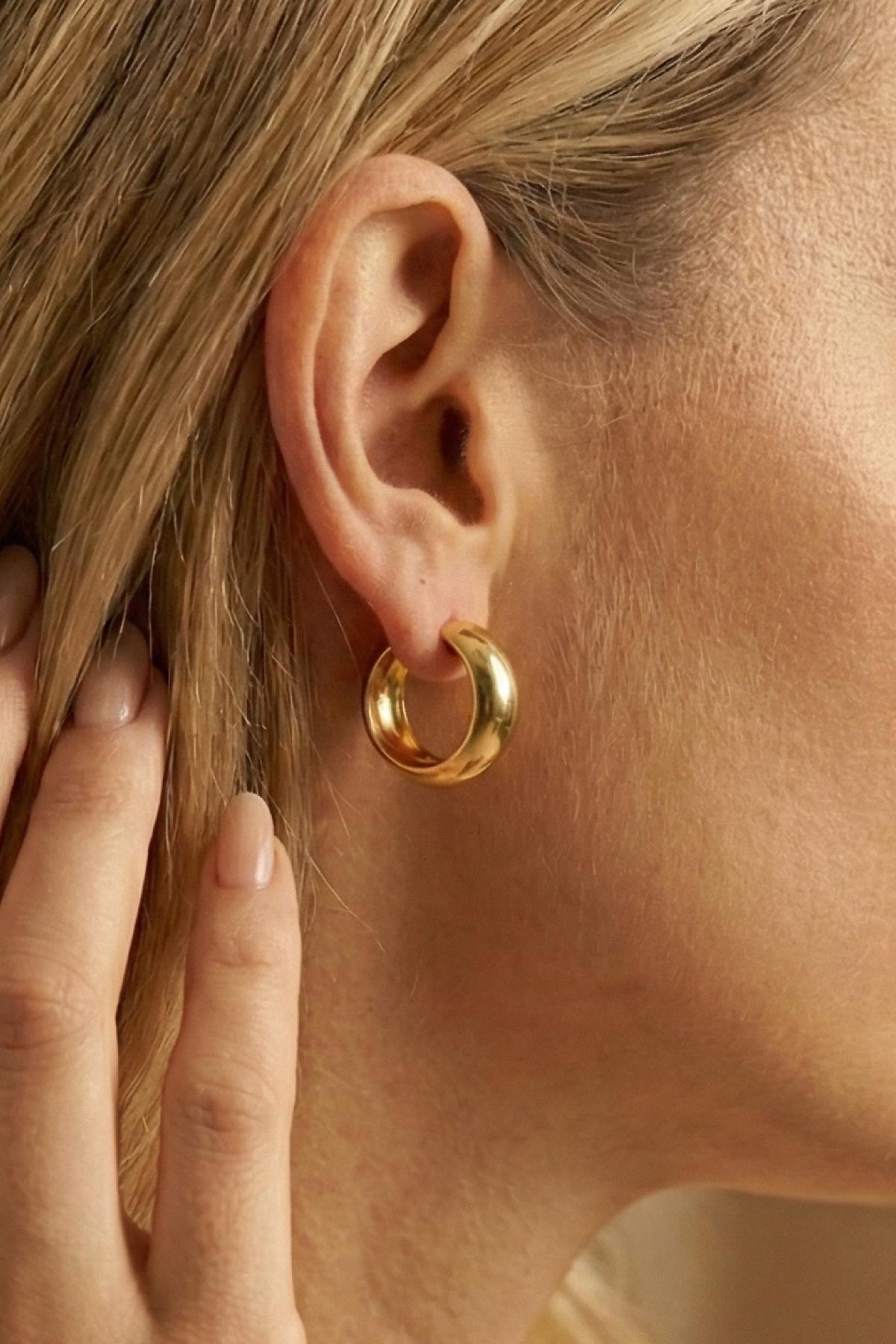 14K Gold Wide Hoop Earrings