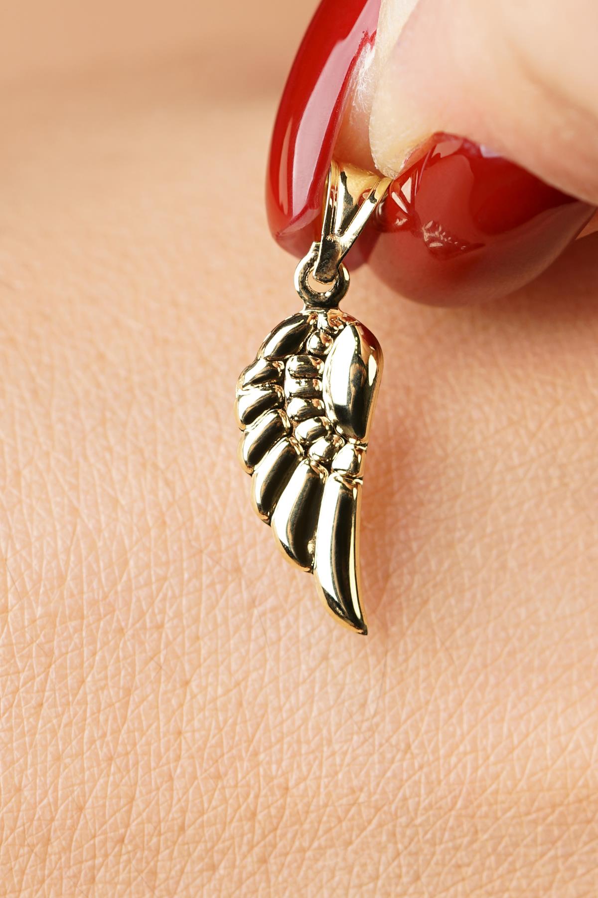 14K Gold Wing Pendant