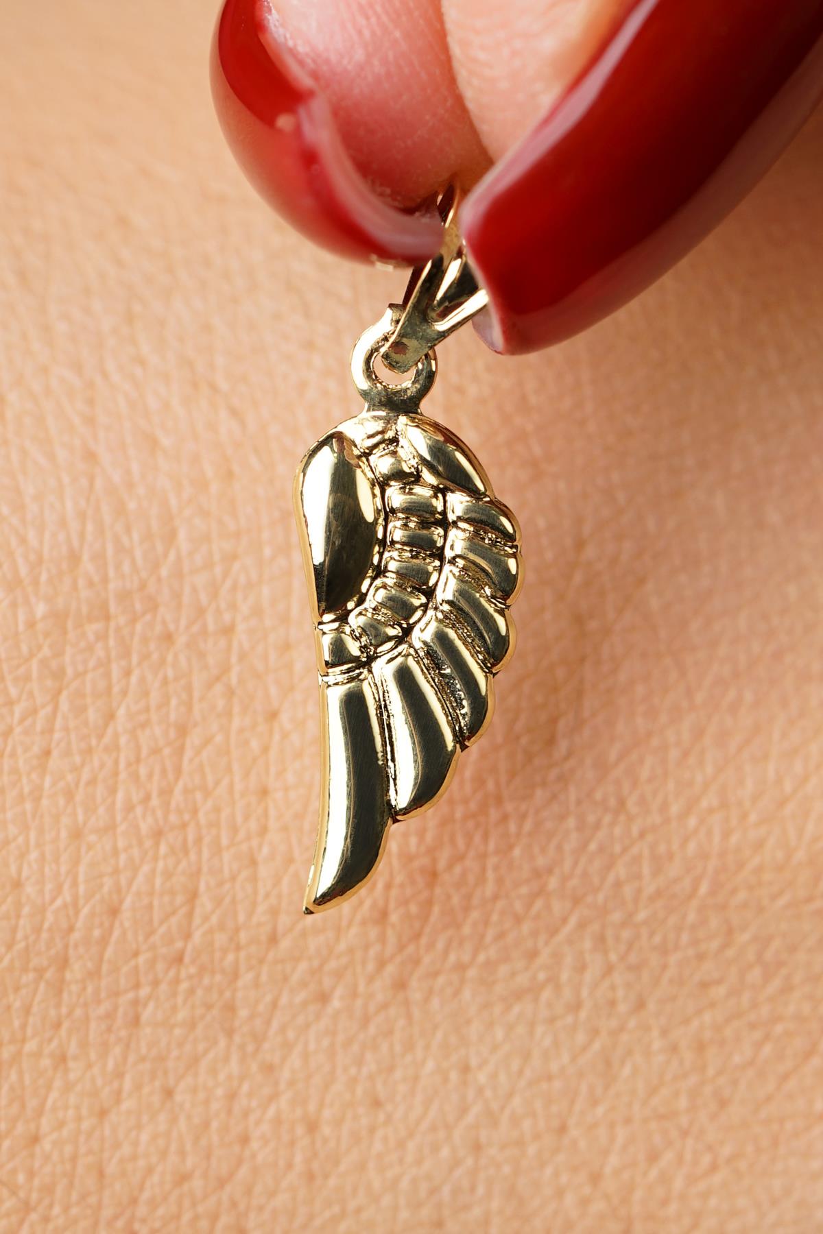 14K Gold Wing Pendant