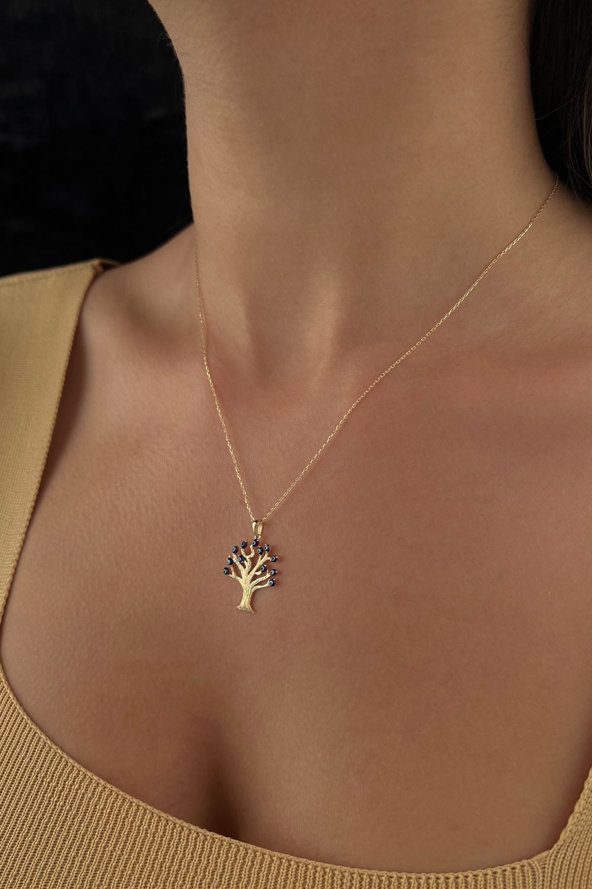 14K Gold Wishing Tree Necklace