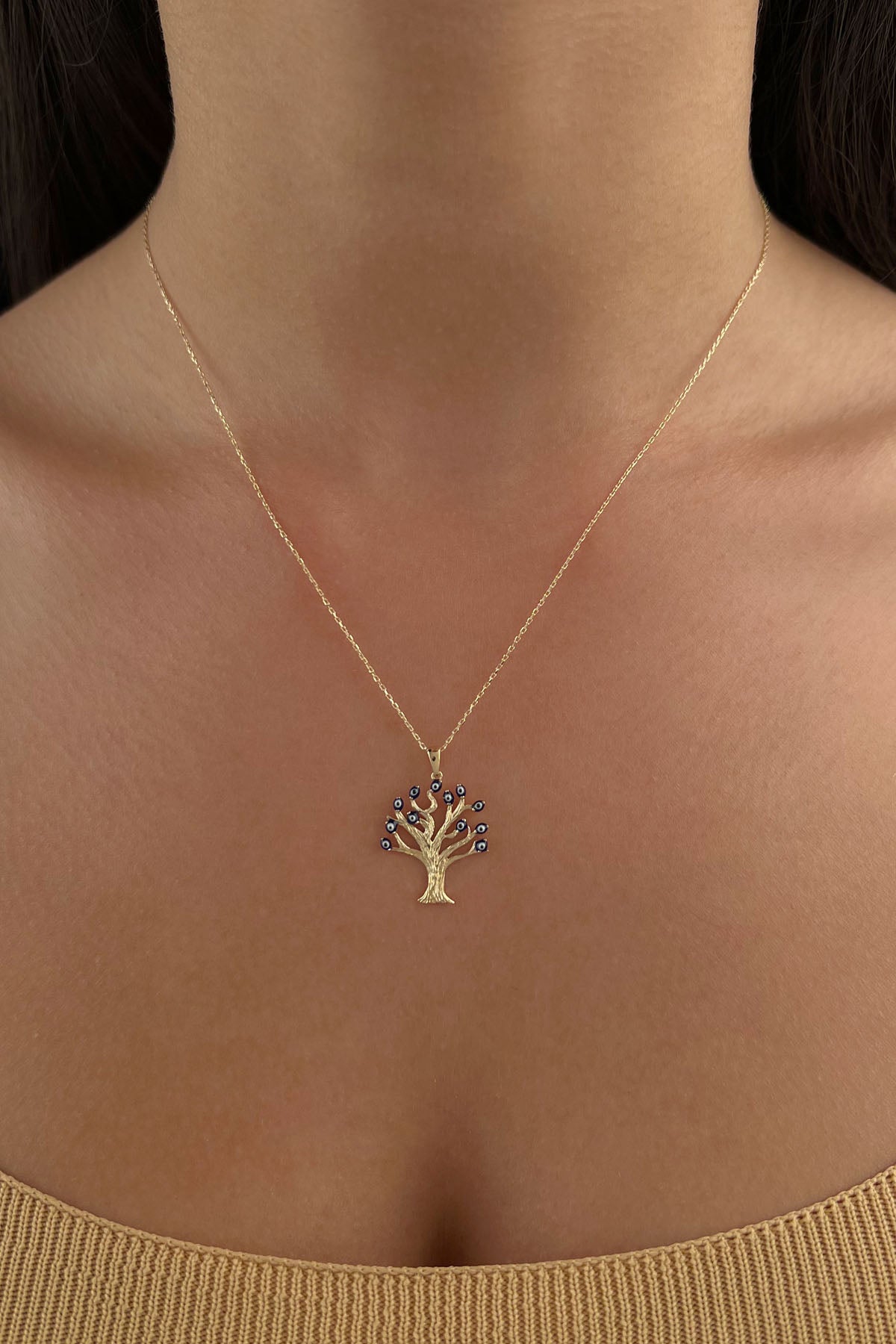 14K Gold Wishing Tree Necklace