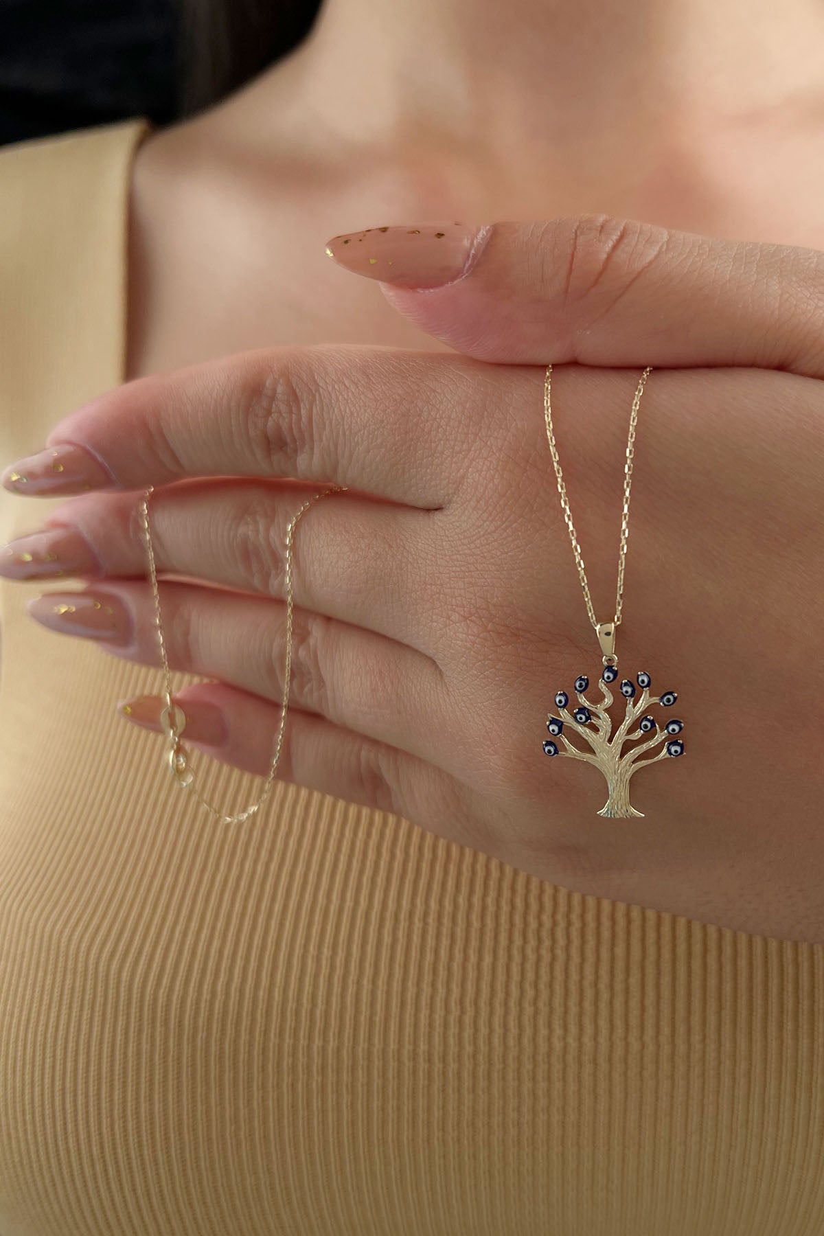 14K Gold Wishing Tree Necklace